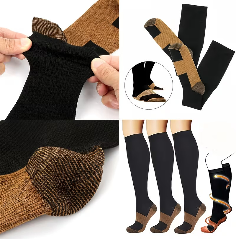 Copper Compression Socks 20-30mmHg Graduated Support Mens Womens S-XXL Wholesale