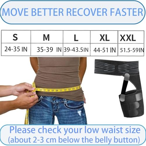 Thigh Compression Sleeve | Hip & Groin Wrap for Support | X-Large RIGHT LEG
