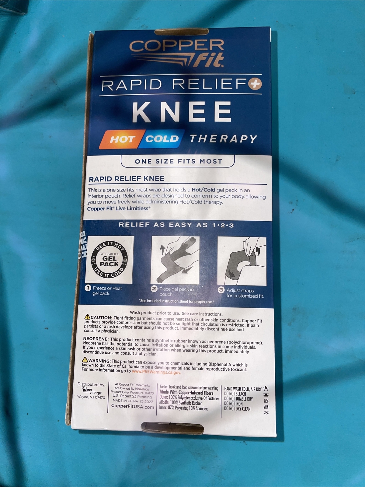 Copper Fit Rapid Relief, , Knee Wrap with Hot/Cold Gel One Size Fits Most