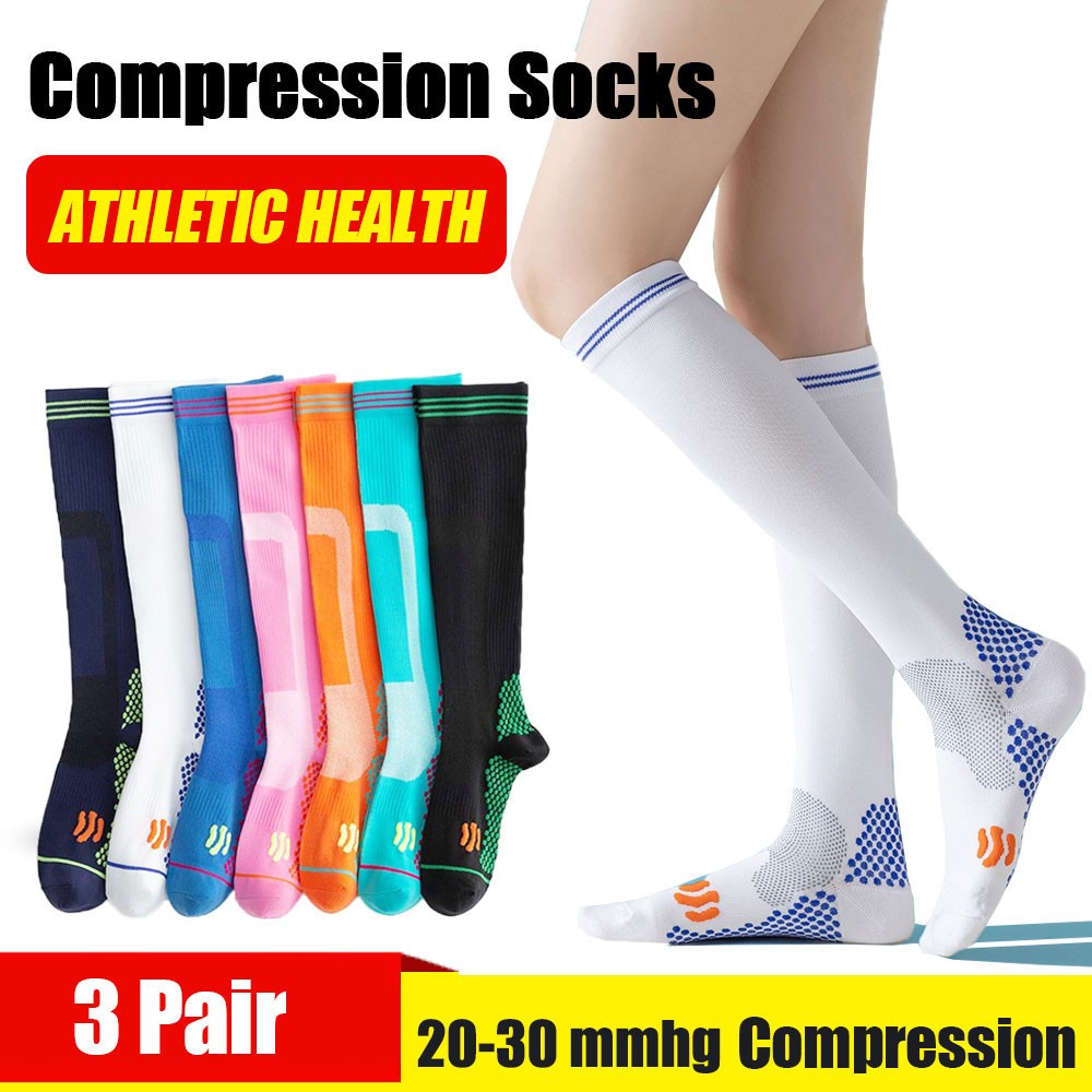 Knee High Soccer Socks 3 Pair Team Sport Cushion Athletic Socks for Youth Adult