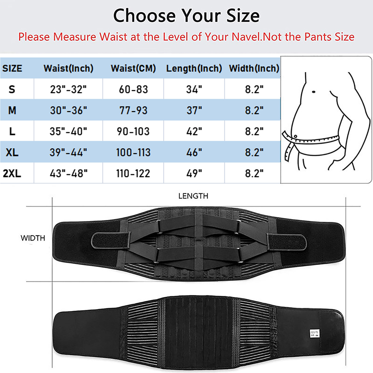 Men Women Back Brace for Lower Back Pain Relief Lumbar Support Belt Sciatica US