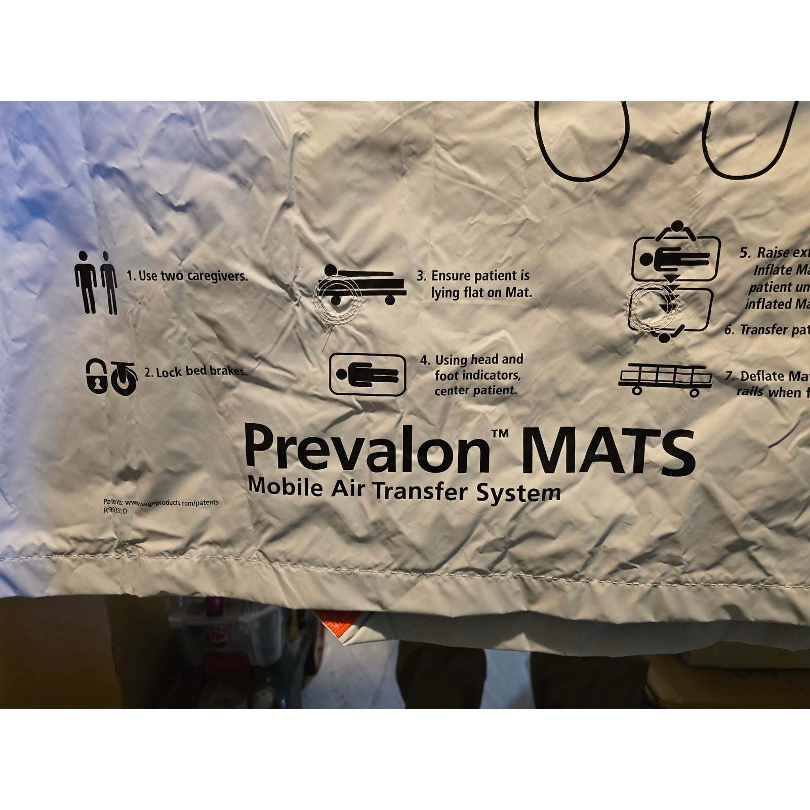 Sage Prevalon Inflatable Mat Mobile Air Transfer System 39″ X 81″ 1000 lb NWOB