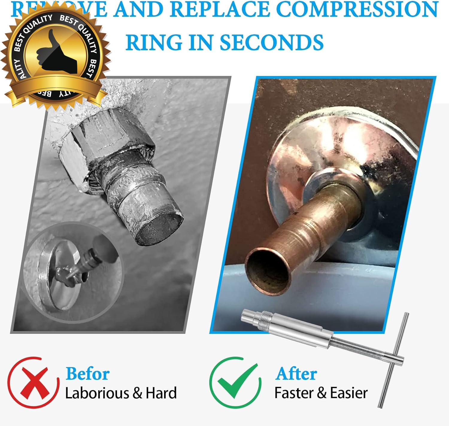 Compression Sleeve Puller and Sleeve Remover for 1/2 Inch Compression Fittings O