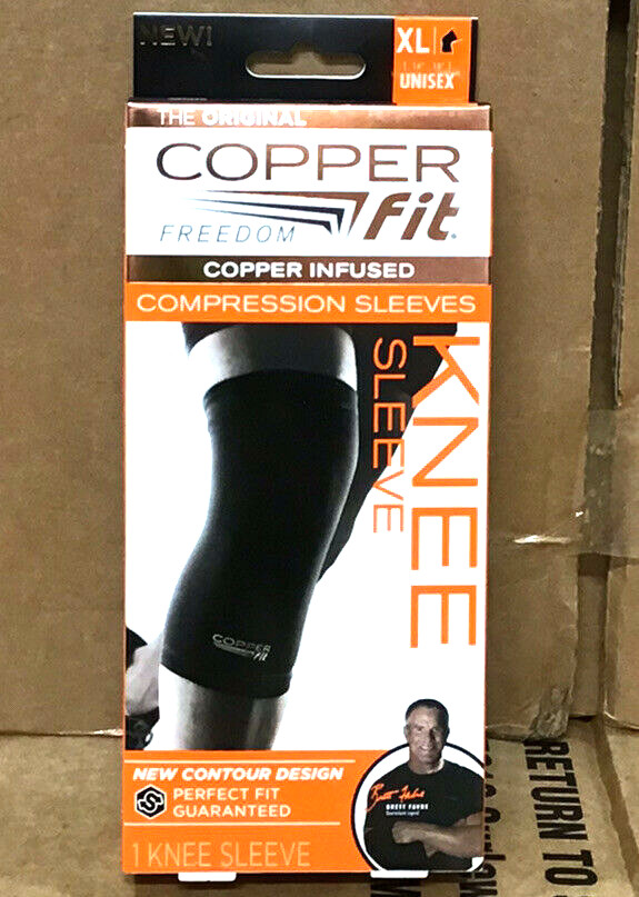 Copper Fit Compression Knee Sleeve Size XL Black