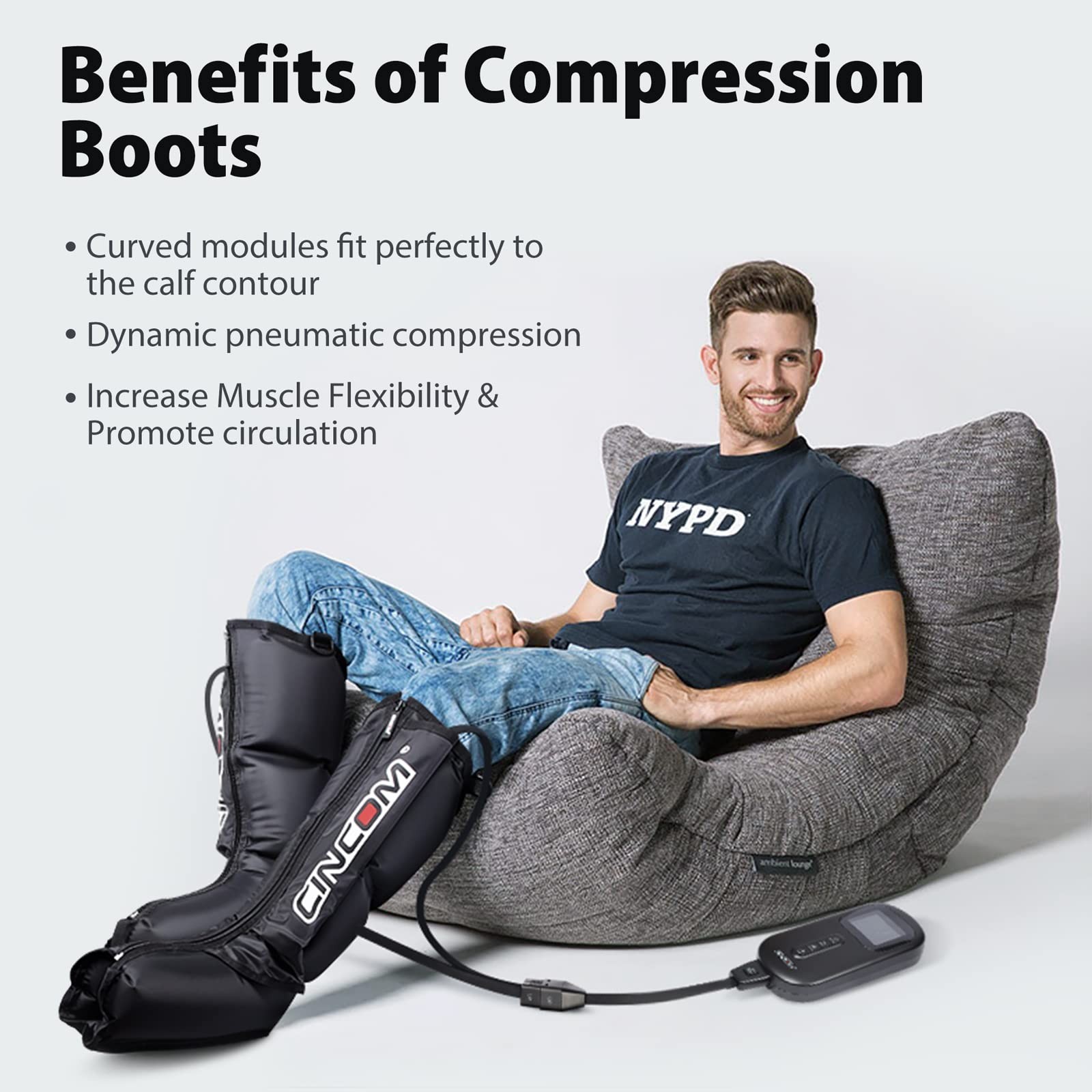 CINCOM Air Compression Boots for Circulation, Leg and Foot Massager Boots