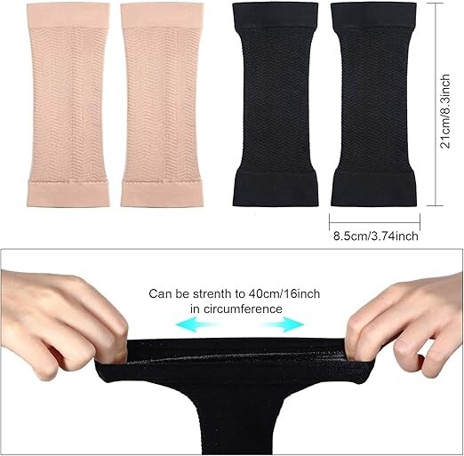 2Pairs Arm Shapers for Plus Size Women Upper Arm Sleeves Slimming Arm Wraps Slim