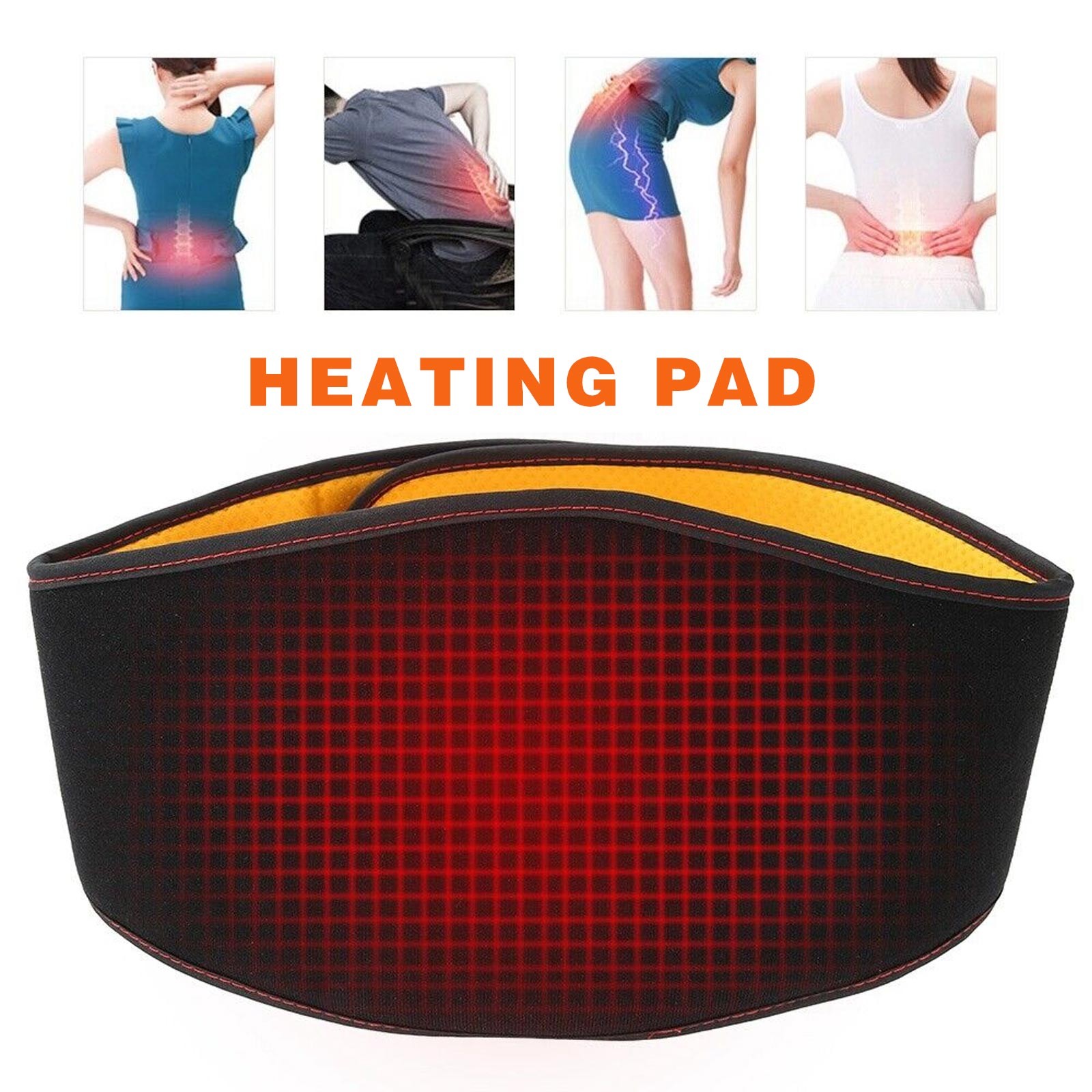 USB Electric Heating Therapy Waist Pad Back Support Belt Pain Relief Waist CarT2