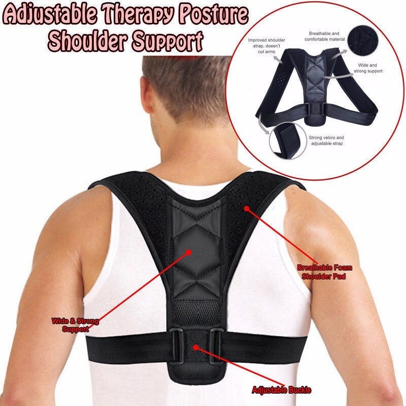 Back Posture Corrector Shoulder Neck Support Adjustable Brace Straight Belt