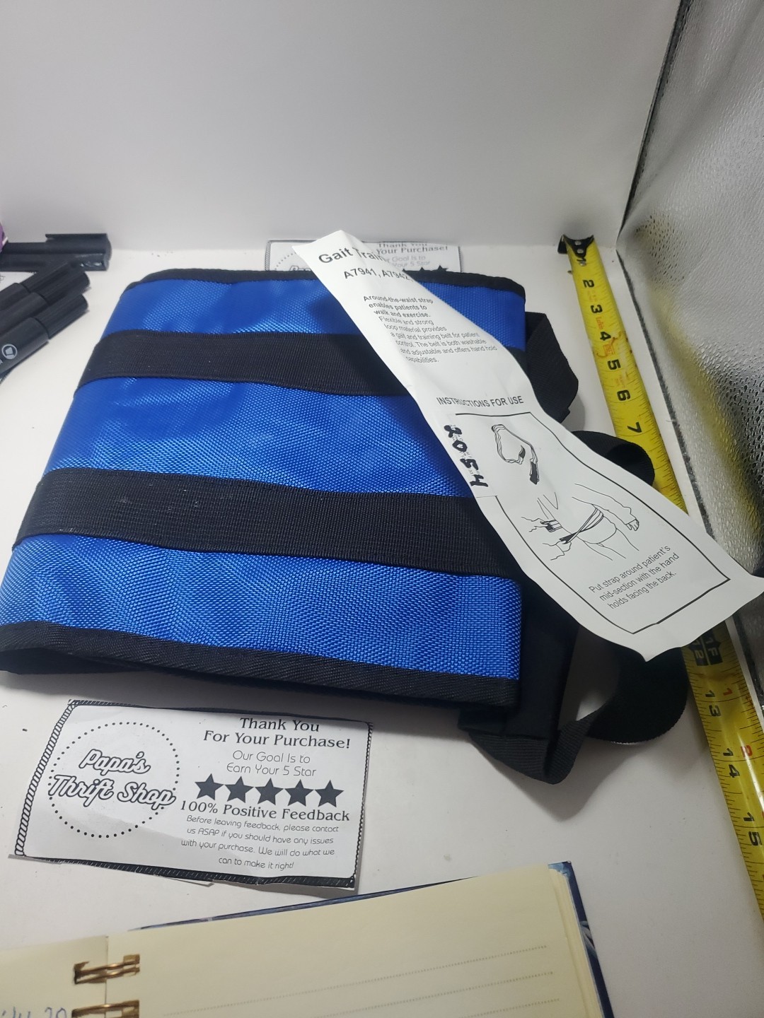 RHINO VALLEY BLUE AND BLACK GAIT BELT MOBILITY ASSISTANCE