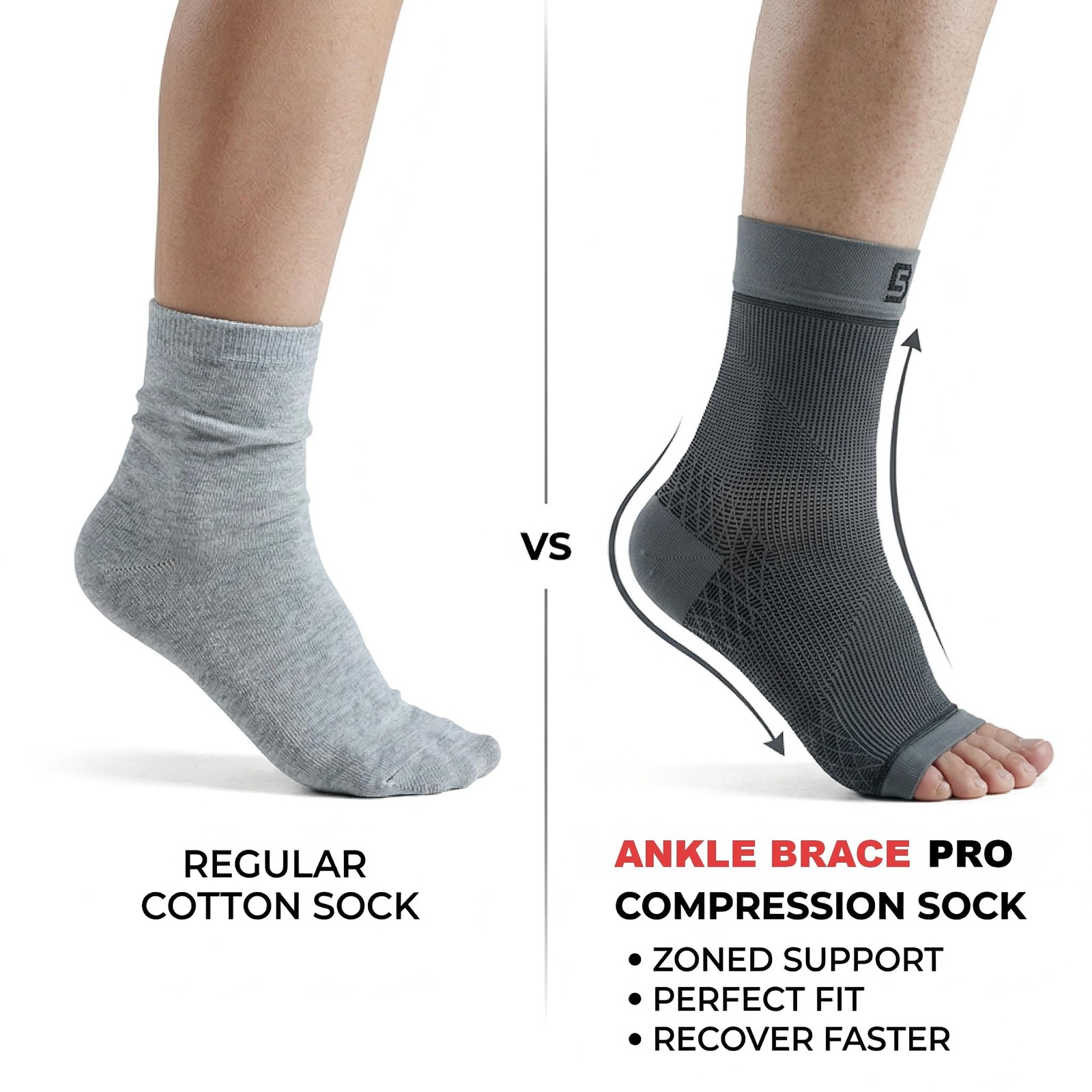Breathable Ankle Support Socks for Kids Lightweight Compression Sleeves for S…