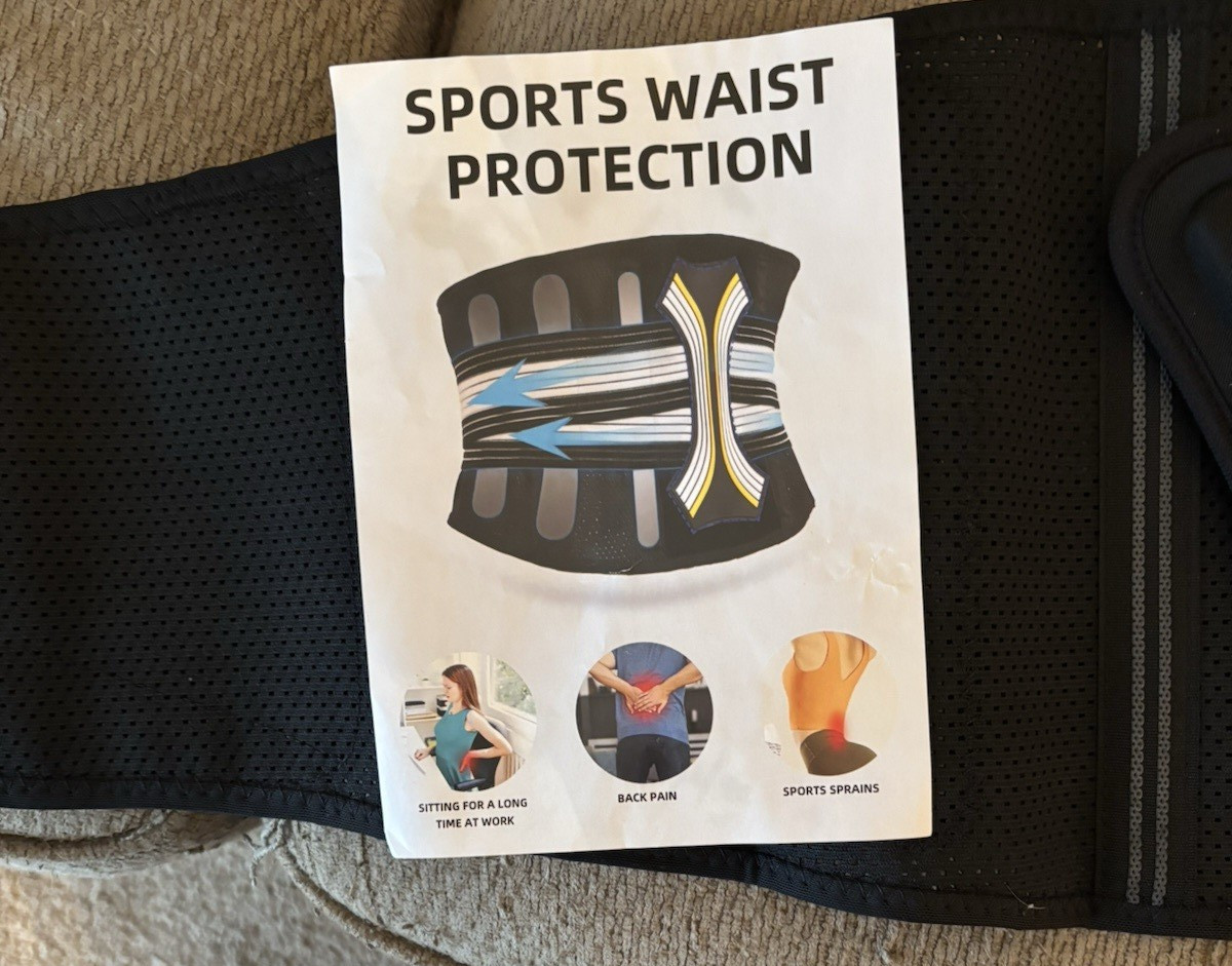 BraceUP Adjustable Stabilizing Lumbar Lower Back Brace Support Belt – Black