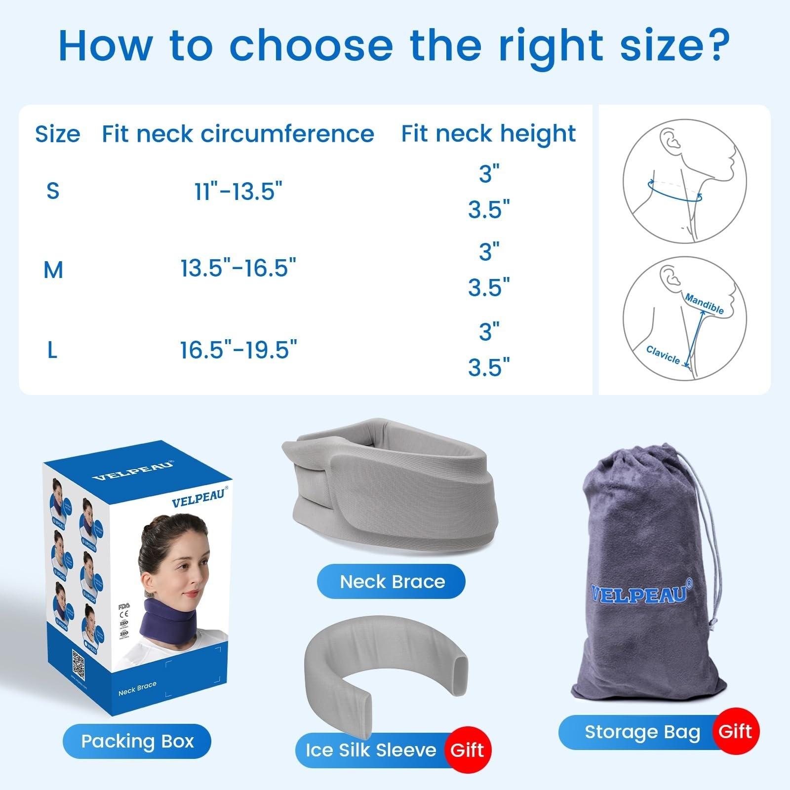 Neck Brace for Neck Pain and Strong Support, Soft Cervical Collar for Sleepin…