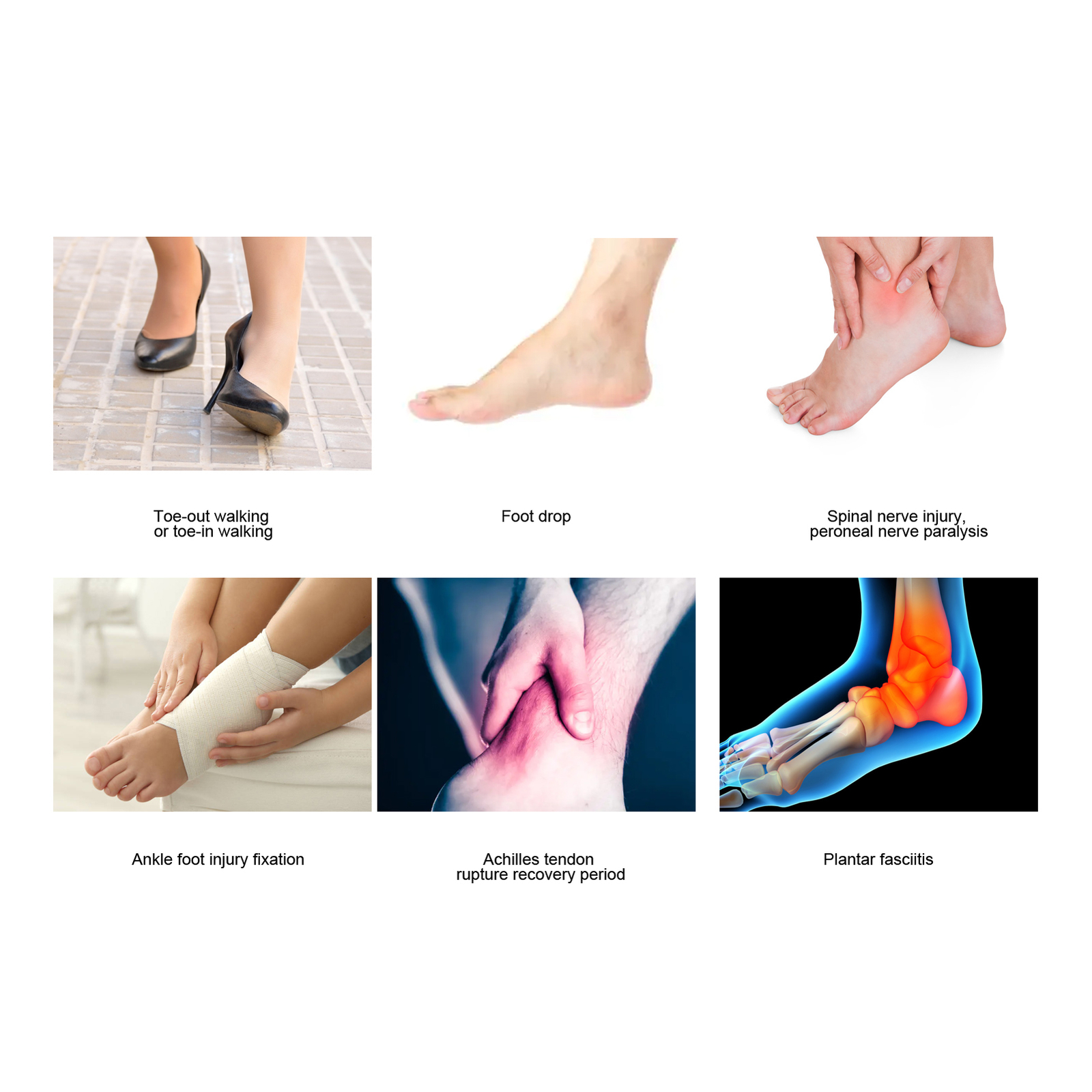 Orthopedic Ankle Support Foot Drop Brace Splint Hemiplegia Rehabilitation ABE