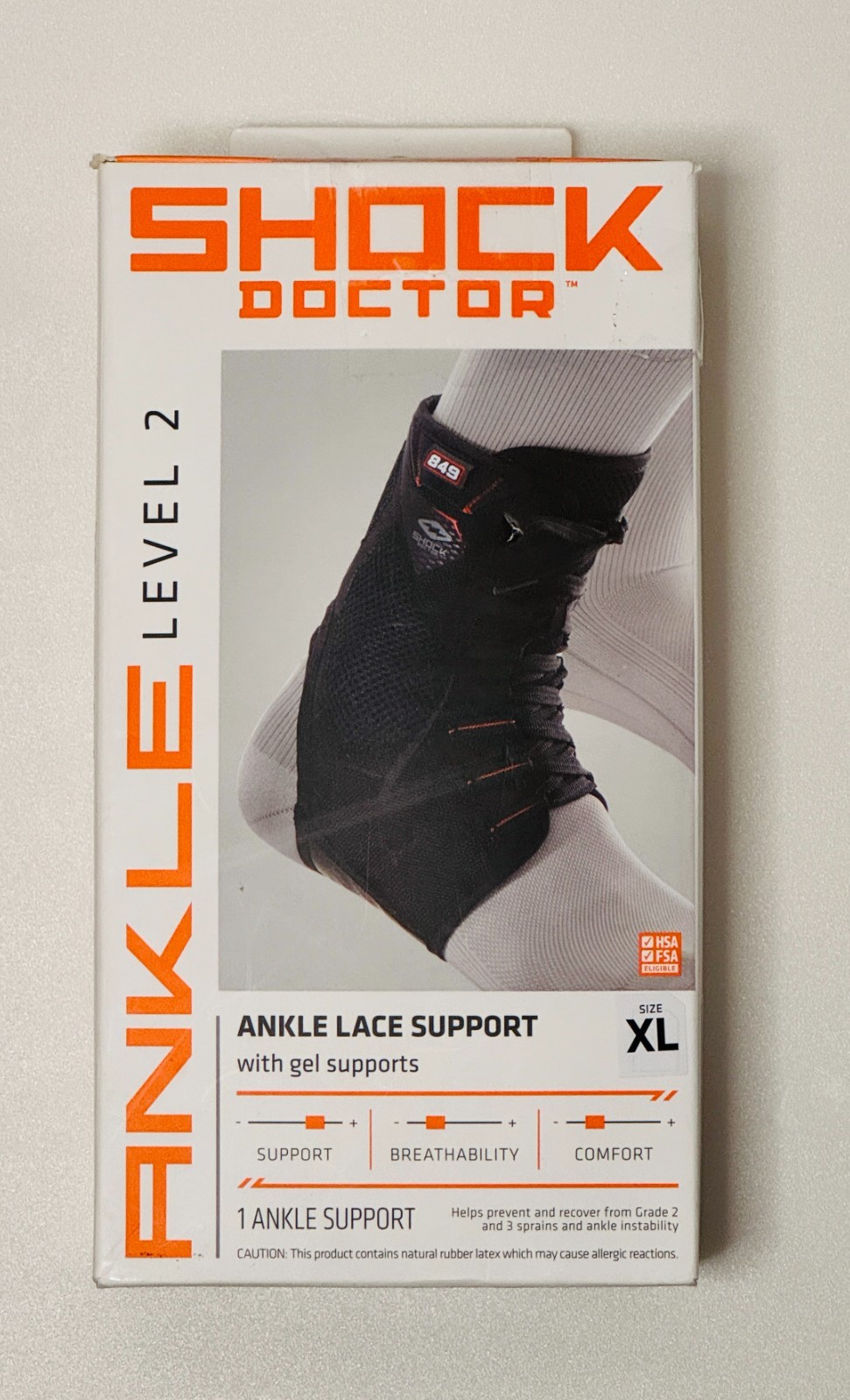 Shock Doctor Ankle Lace Support w/ Gel Support Level 2 Size: Medium New