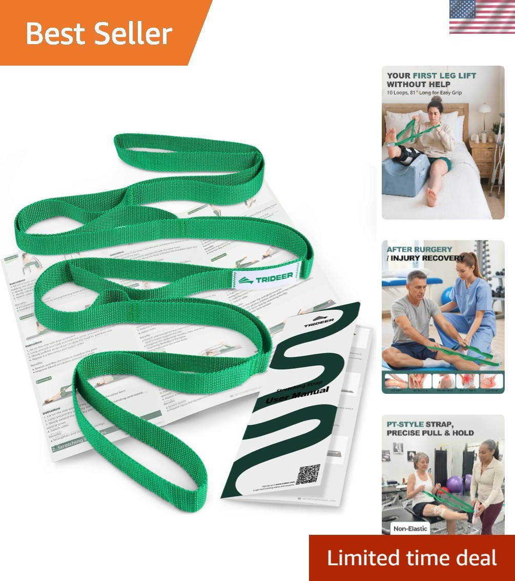 Quality Light Green Stretching Strap for Enhanced Flexibility & Safety