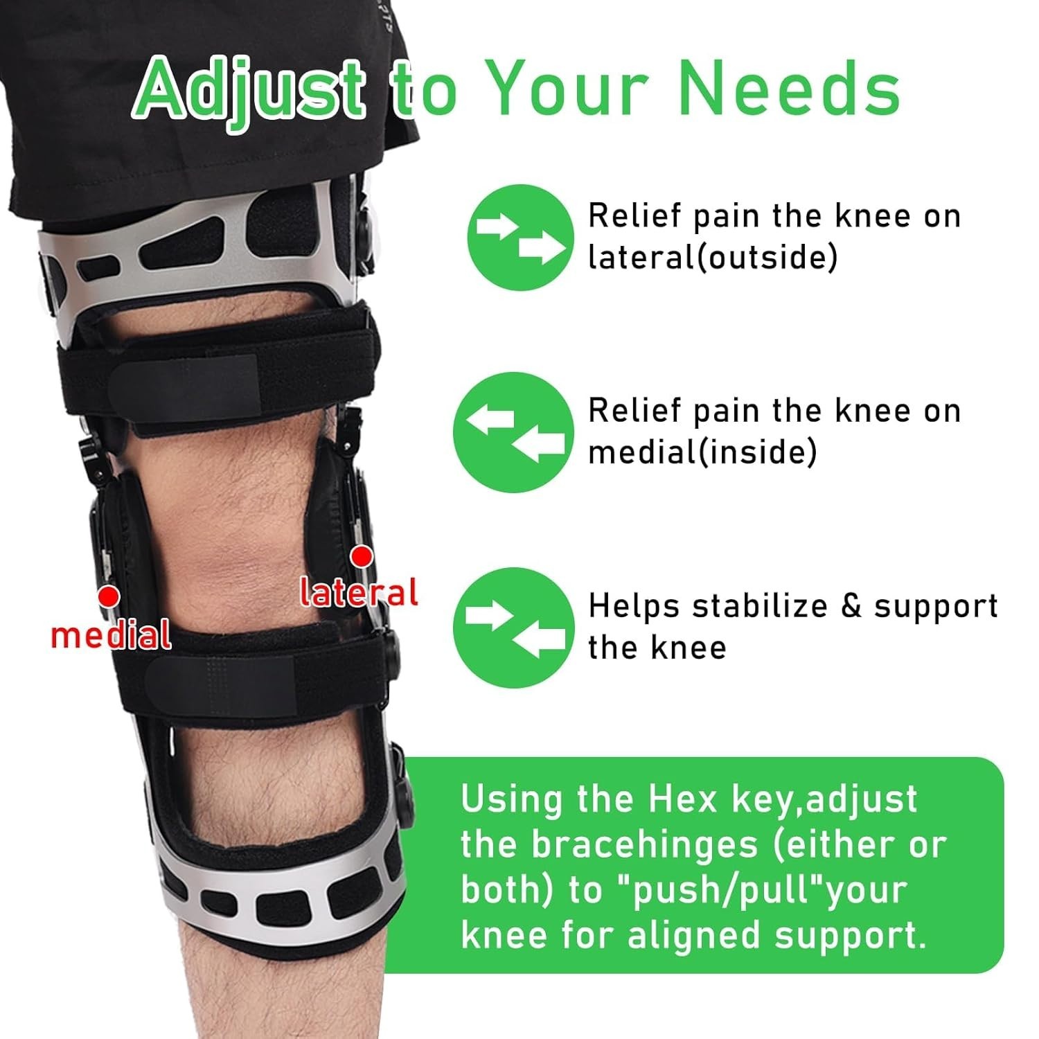 Orthomen OA Knee Brace, Knee Support Brace for Osteoarthritis (Small, Left)
