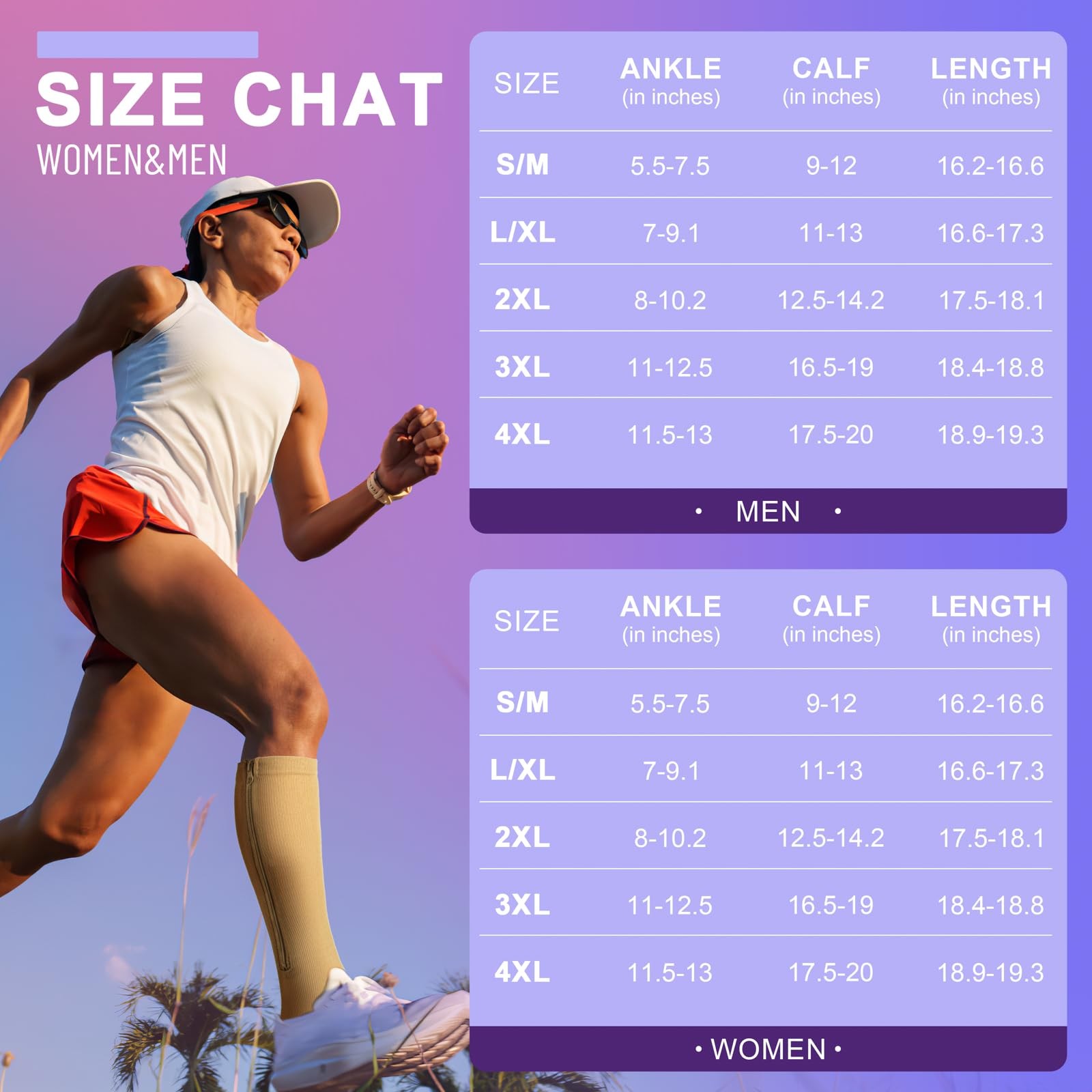 Compression Socks 2 Pairs Open Toe 15-20mmHg Support Running Socks