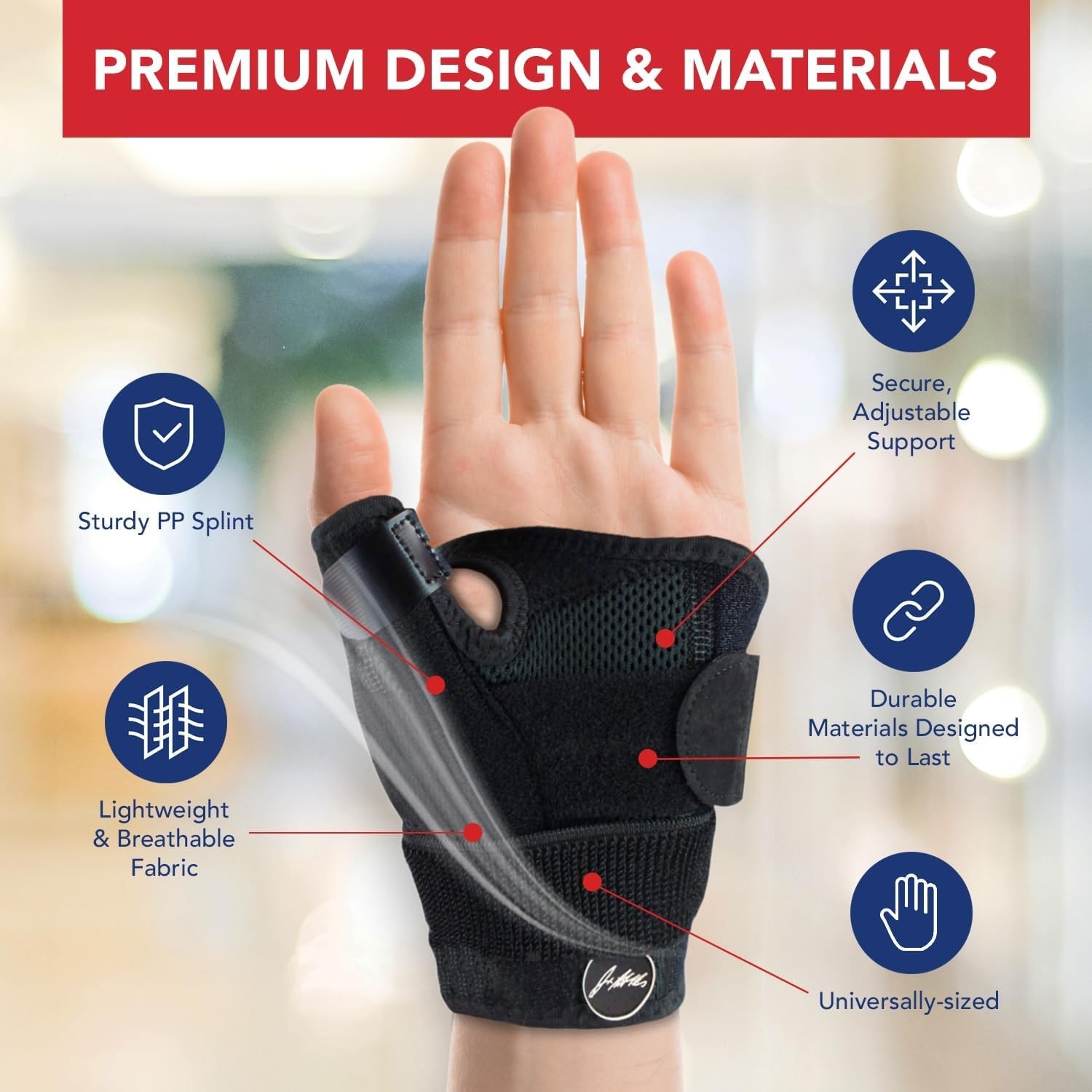 Doctor Developed Copper-Lined Wrist Brace for Arthritis & Tendonitis Support