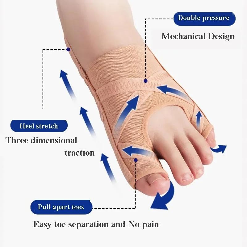 Fabric Bunion Corrector Adjustable Toe Separator Hallux Valgus Sleeve Socks