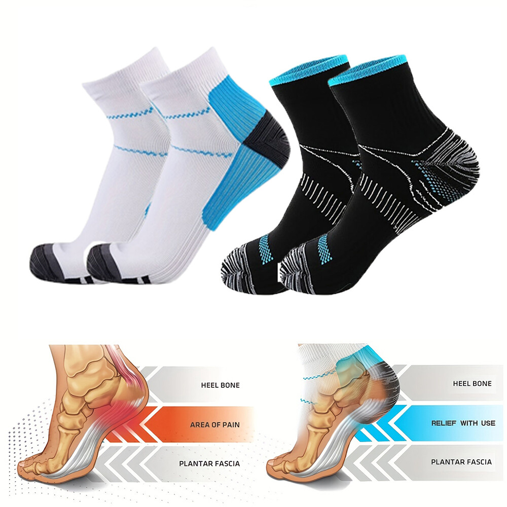 Foot Pain Relief Compression Socks Ankle Support Sleeves Brace Plantar Fasciitis