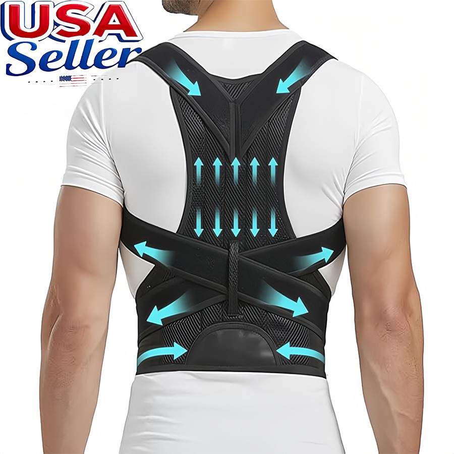 Posture Corrector for Women & Men – Adjustable Back Brace with Full Back Support