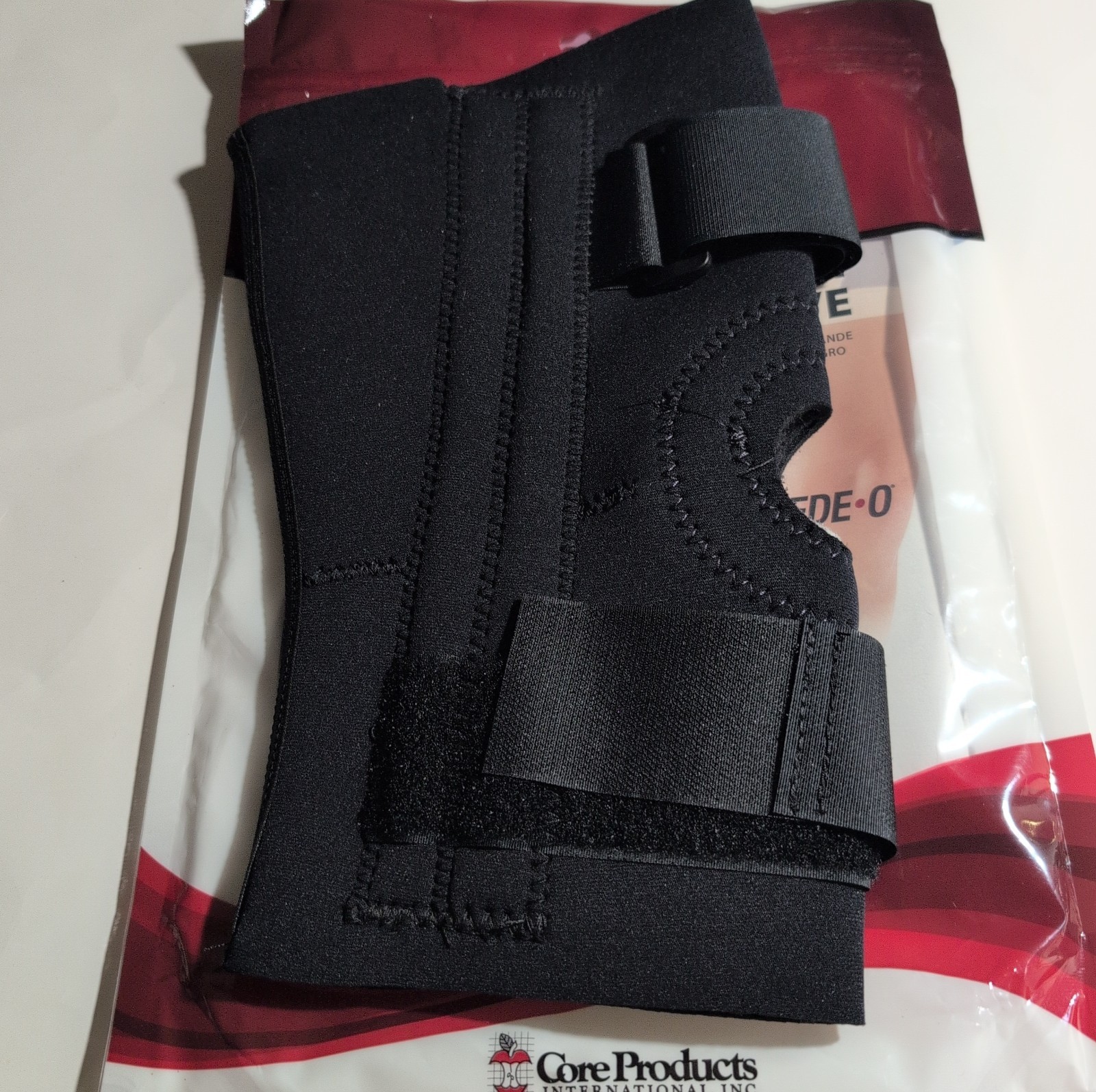 Swede-O Neoprene Open Patella Knee Sleeve Core Products Large Adjustable Black