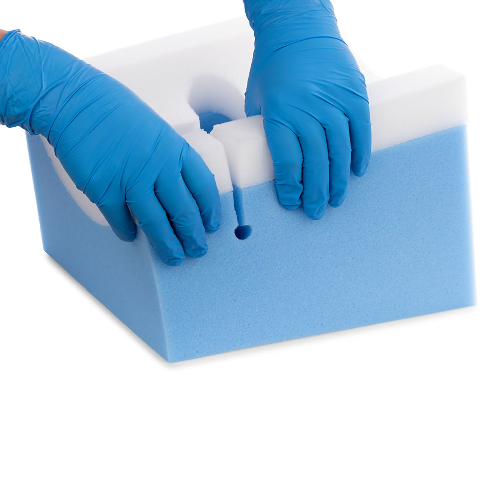 GentleTouch Head Positioner Blue / White Foam Bed Accessories 1937DZ – 12 Ct