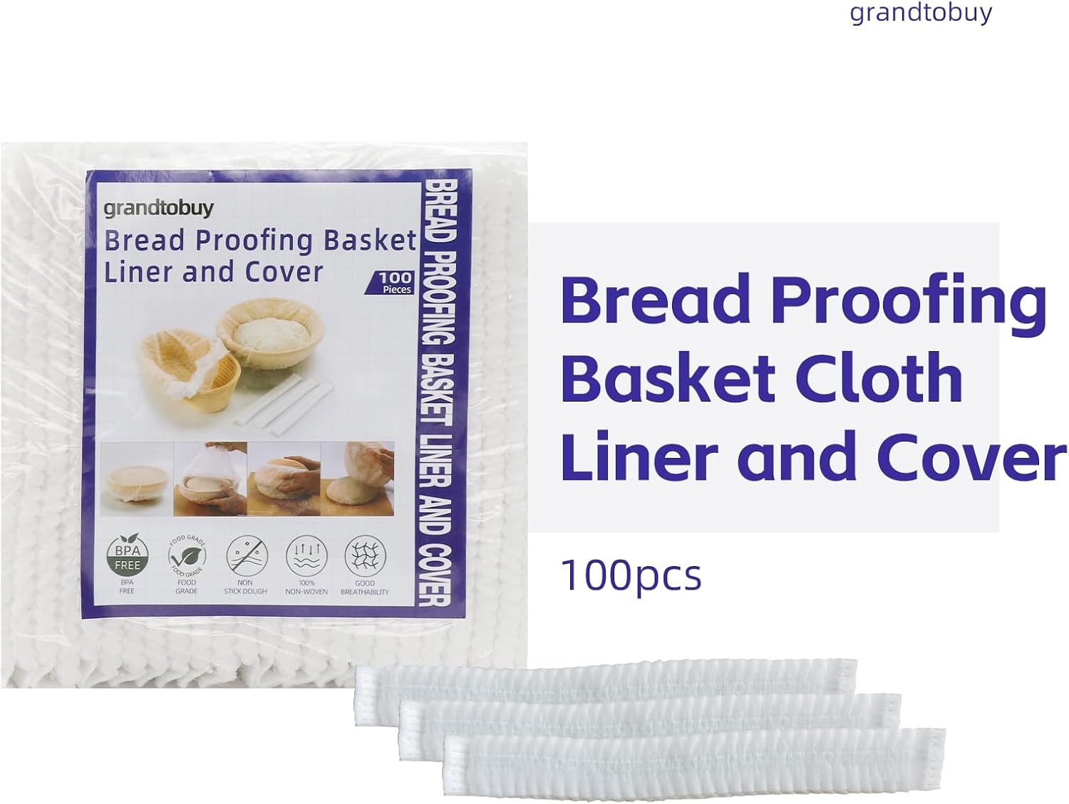 100 Pcs Disposable Non-Woven Bread Proofing Basket Liner Cover Fit 8″ 10″ 11″