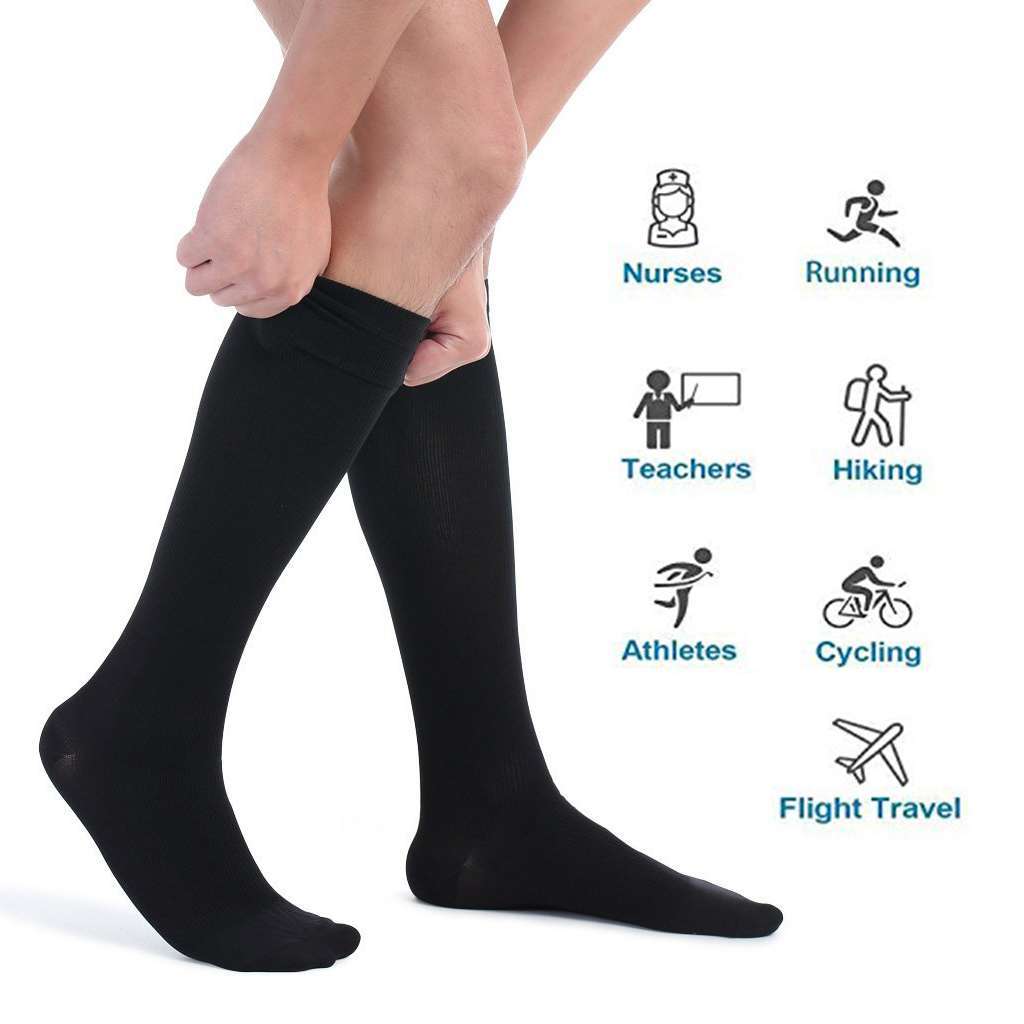 1/2 Pairs Medical Compression Socks Plus Women Men Wide Calf Stockings 20-30mmHg