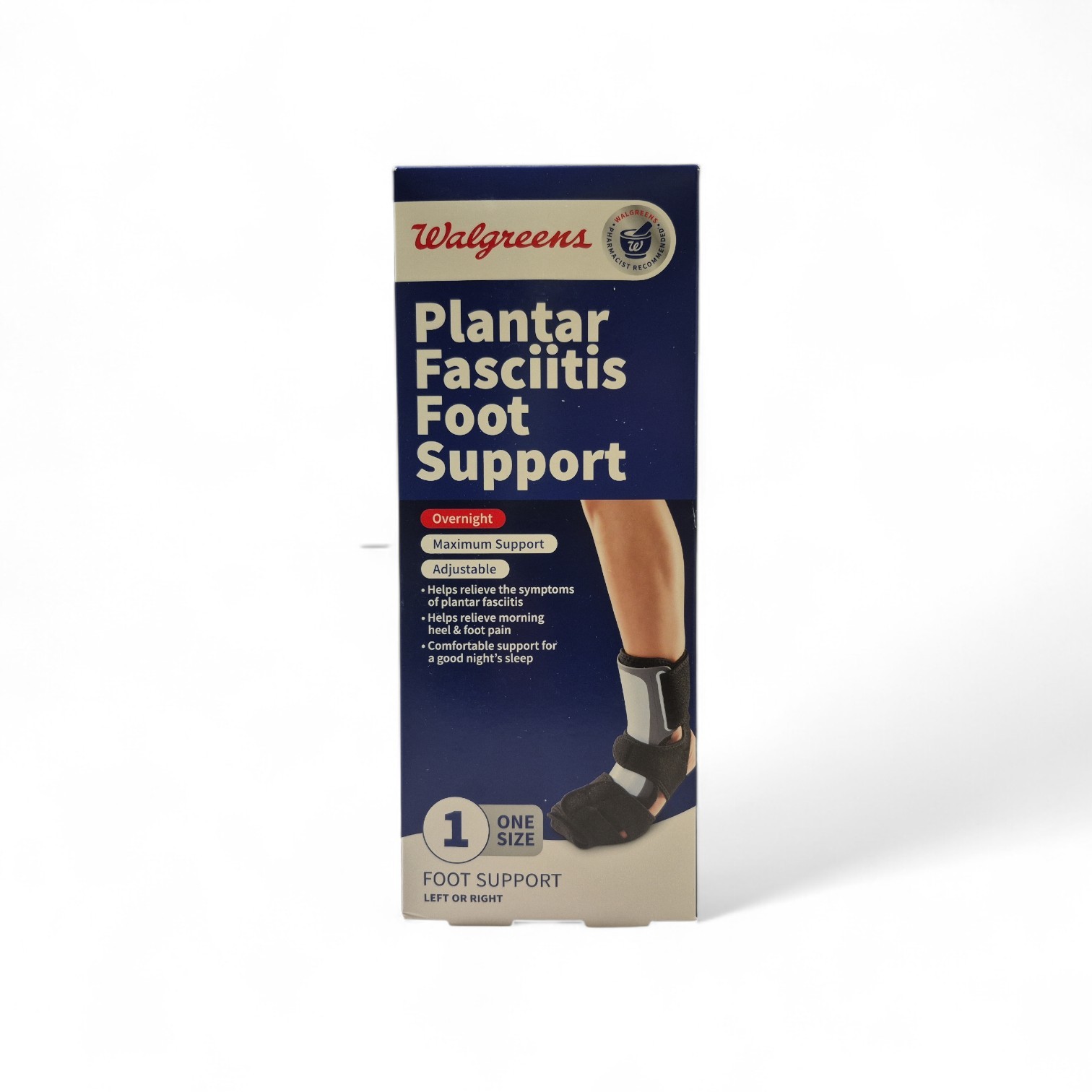 WALGREENS PLANTAR FASCIITIS FOOT SUPPORT OVERNIGHT, MAXIMUM SUPPORT, ADJUSTABLE