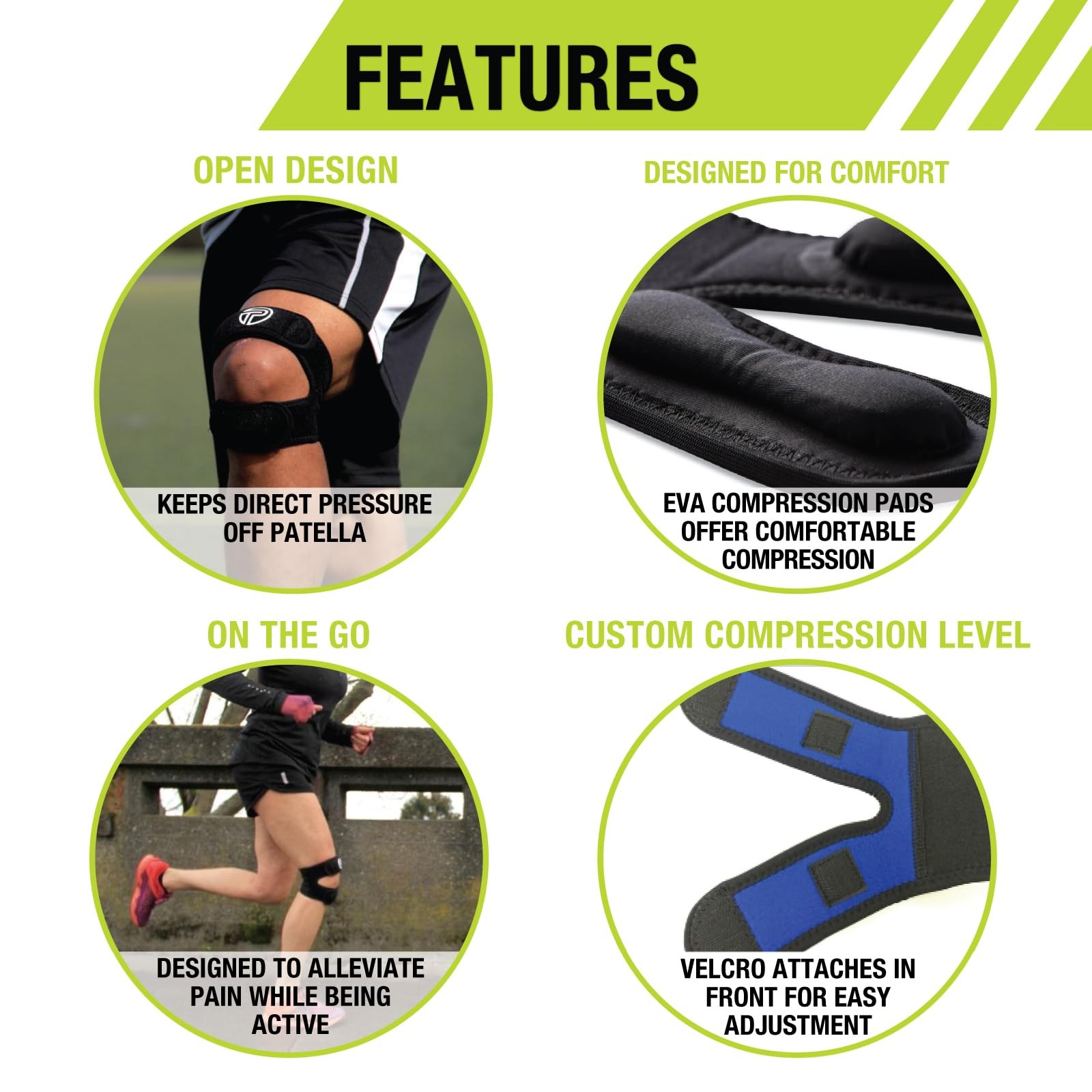 Pro-Tec Athletics X-Trac Dual Strap Support Quadriceps And Patellar Tendon