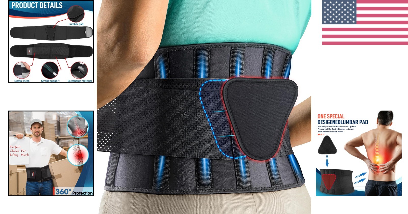 Comfy Back Brace for Back Pain, Sciatica & Herniated Disc – Adjustable & Durable