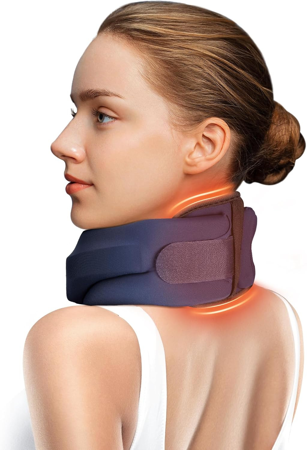 Heated Neck Brace Cervical Collar – Neck Support Brace with Heating Pad, Soft Fo