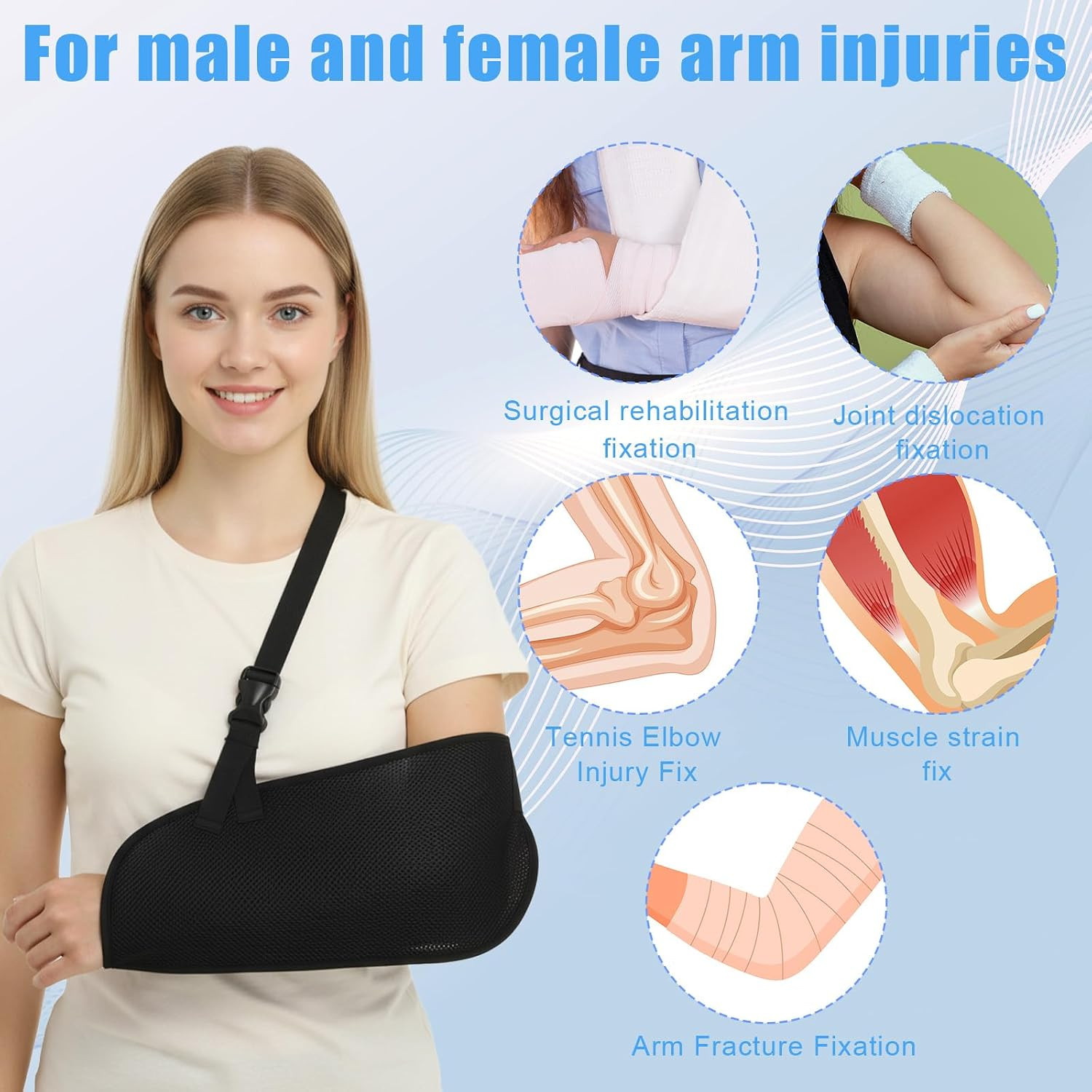 Arm Shoulder Sling Medical Shoulder Immobilizer, Arms Brace, Black | for Men …