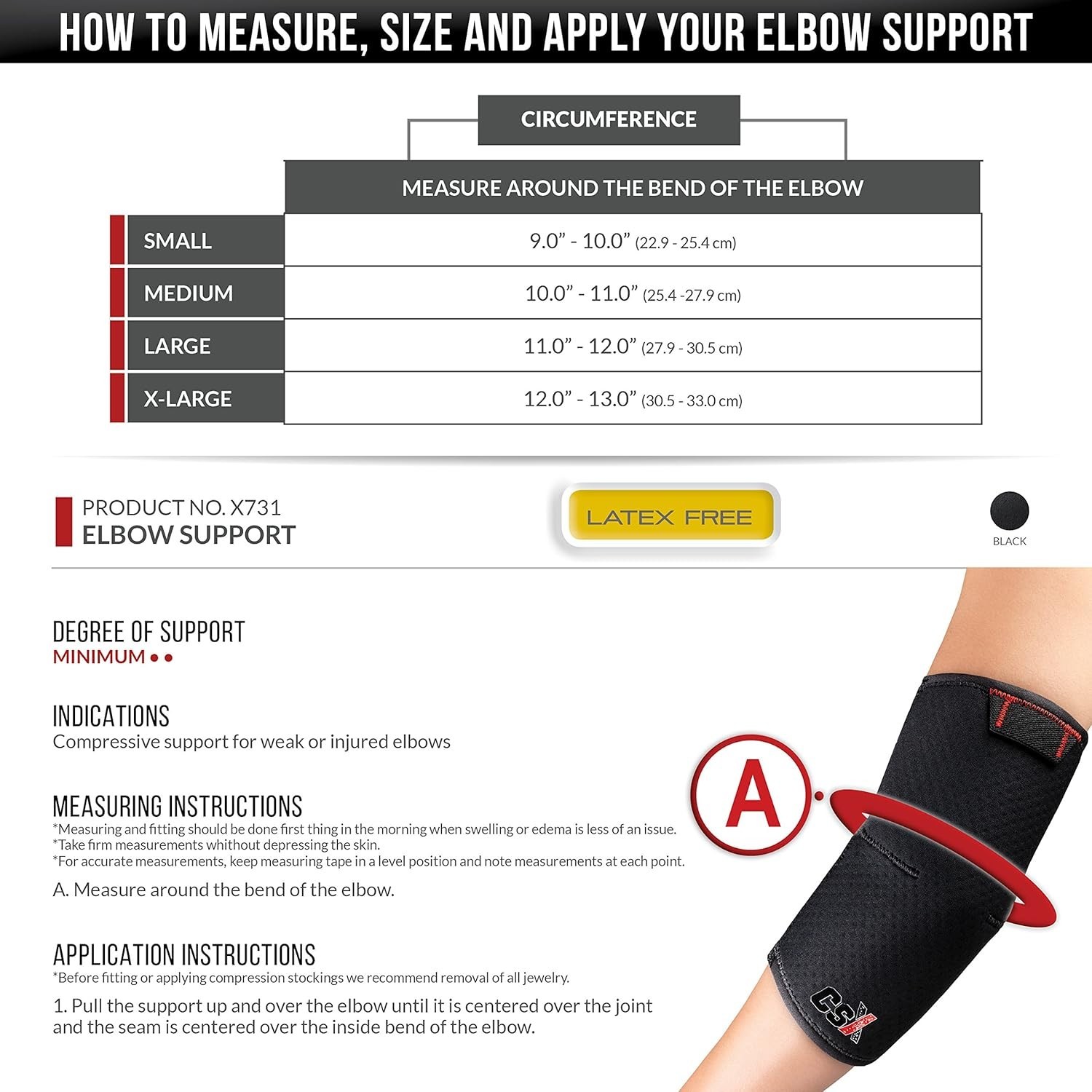 CHAMPION CSX X731 ELBOW WRAP COMPRESSION MEN / WOMEN UNISEX