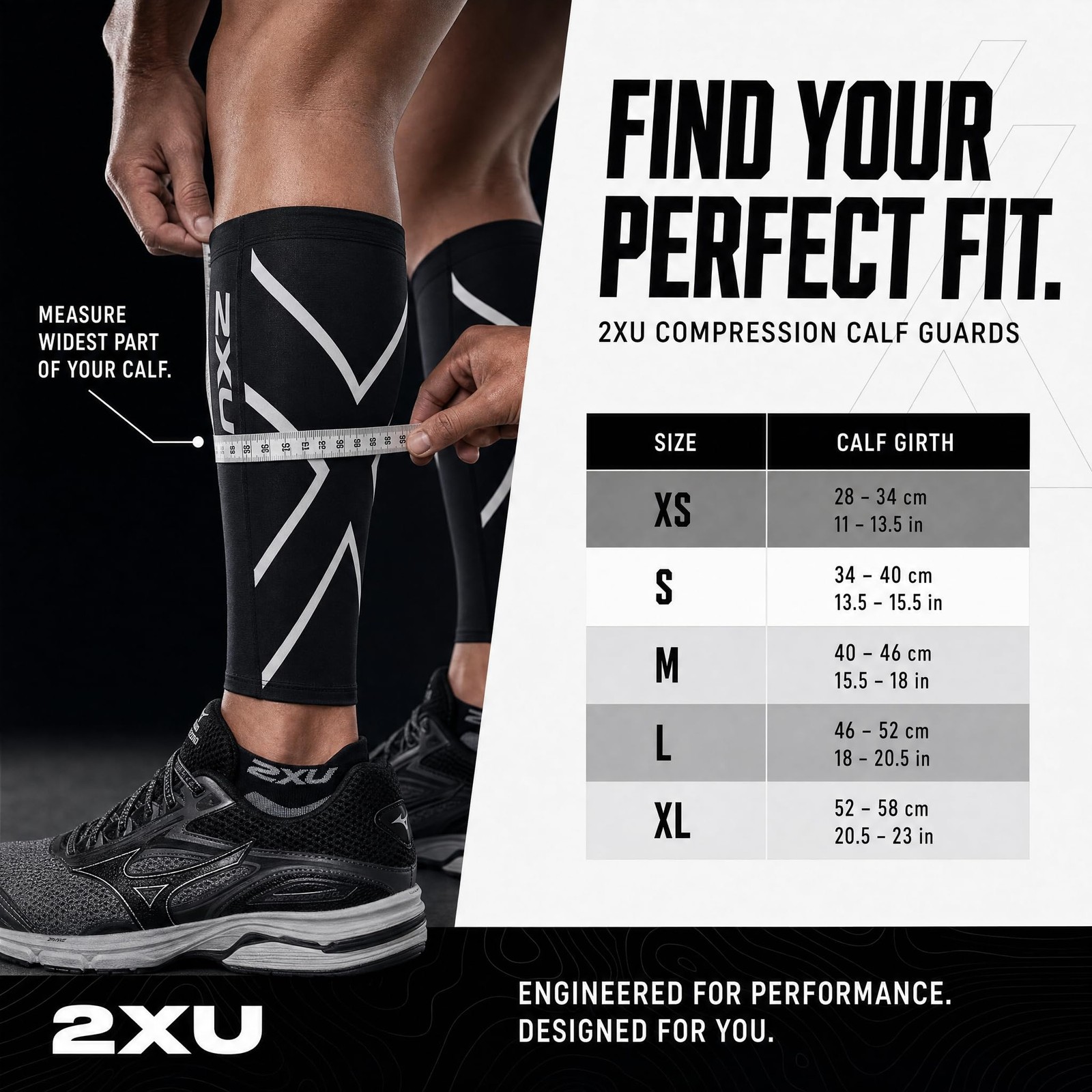 Compression Calf Guards, Black/Black, Small