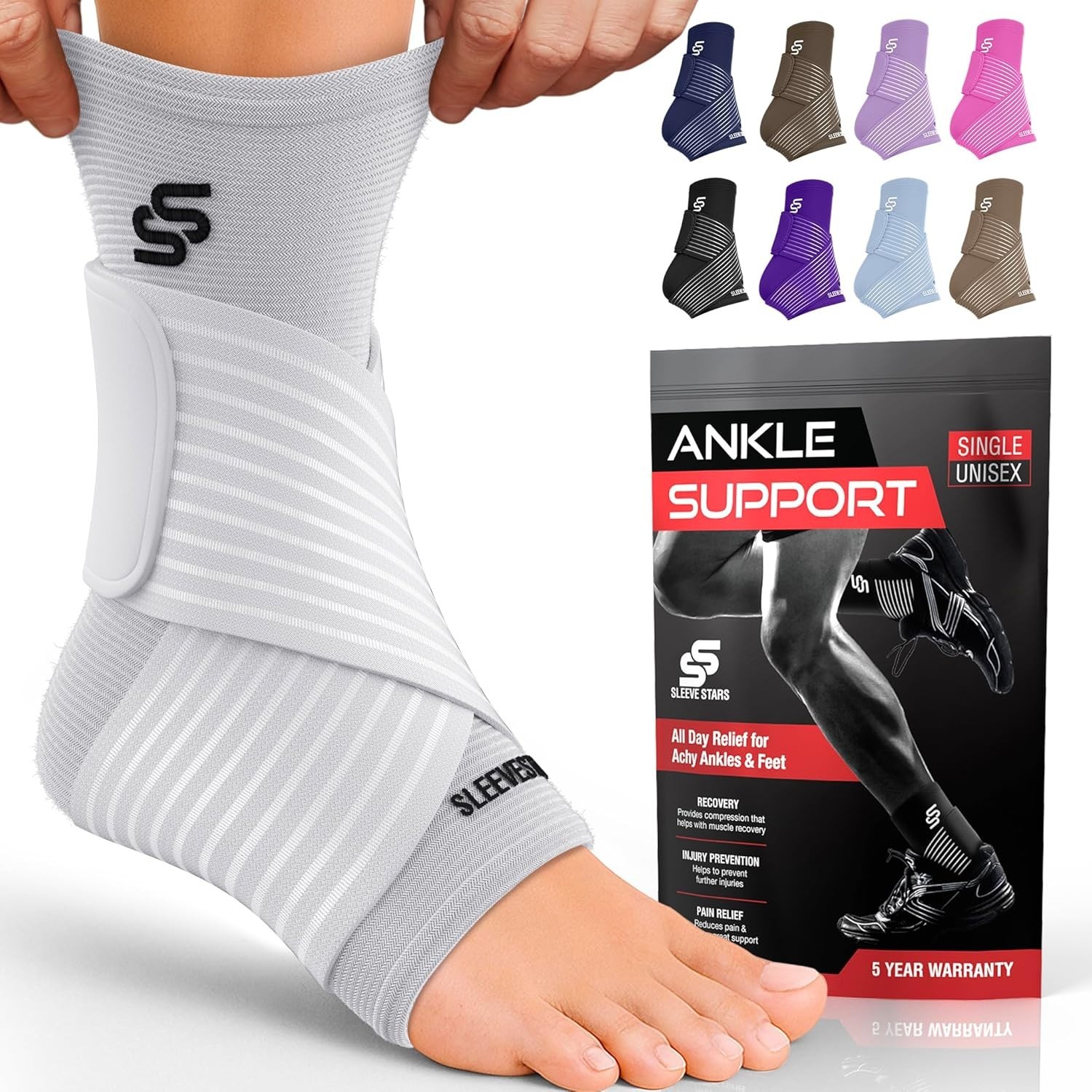 Sleeve Stars Ankle Brace Ankle Wrap for Sprain Compression Sleeve New