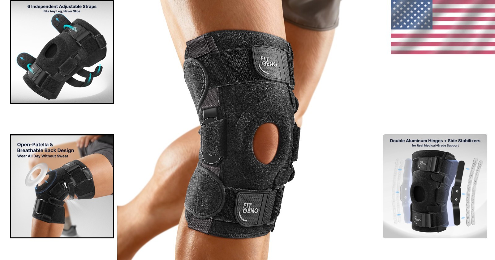 Dual Hinges & Stabilizers Knee Brace for Meniscus Tear