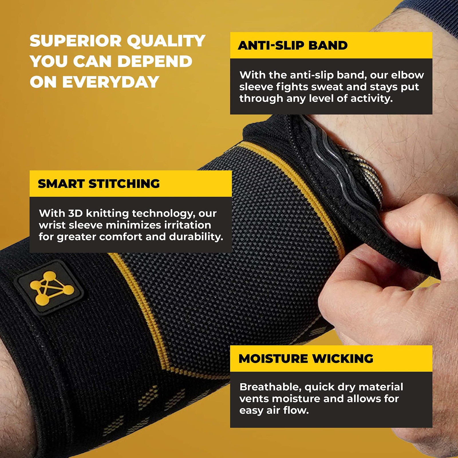Copper Infused Elbow Compression Sleeve Arm Brace for Tennis Golf Sports