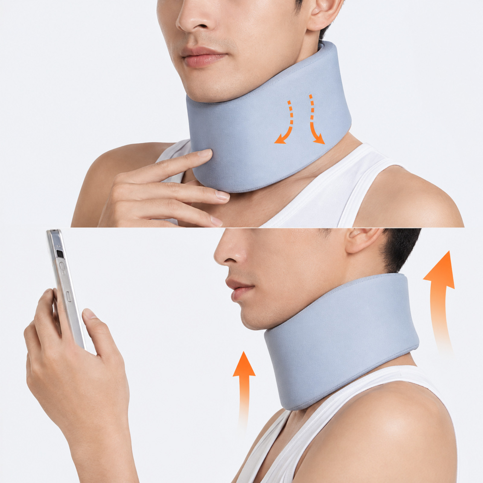 2pcs Adjustable Neck Brace Neck Support Collar 360° Surround Support