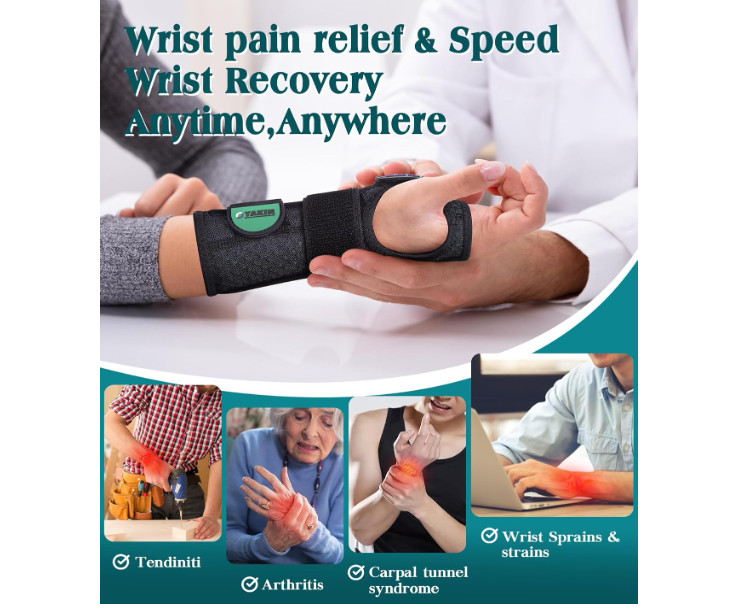 Oyakin Wrist Brace for Carpal Tunnel Night Support, Adjustable Wrist Splint for