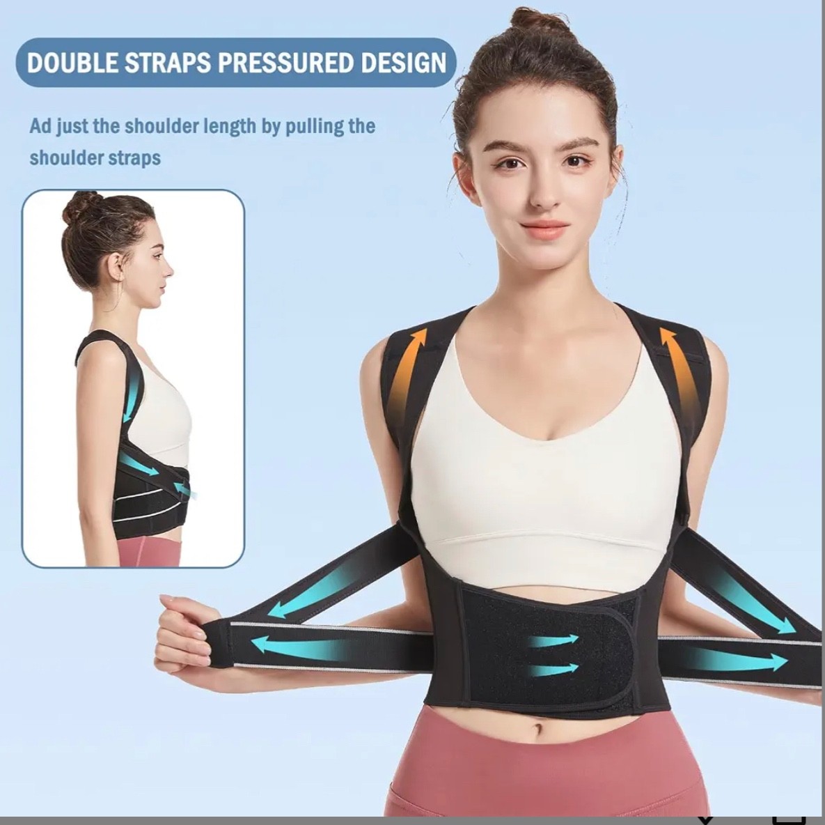 Eicgo Adjustable Posture Corrector Belt for Men/Women – Size L