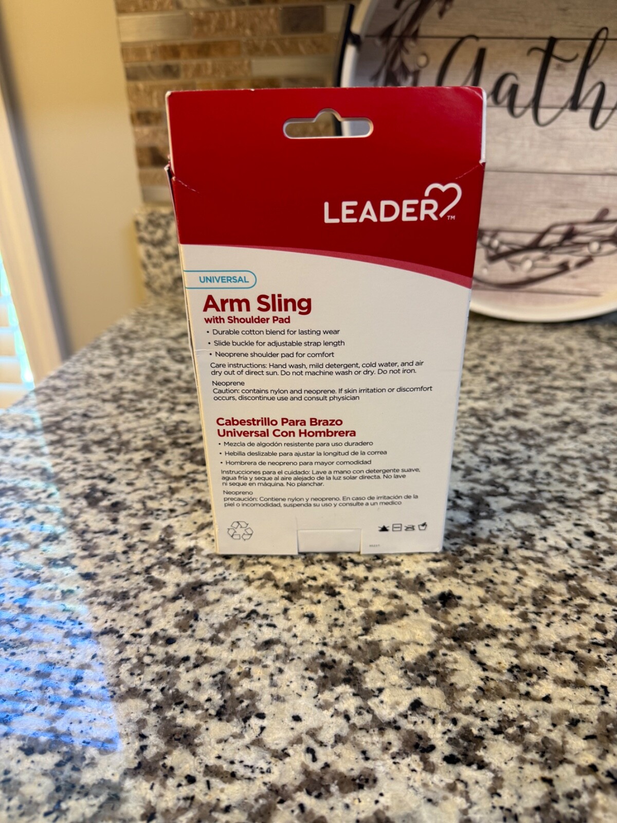 Leader Universal Arm Sling with Shoulder Pad One Size Fits Most Support Blue 1ct