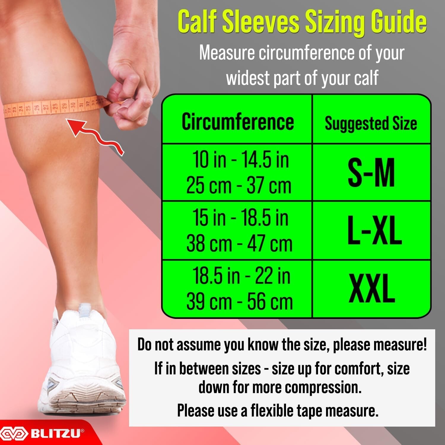 BLITZU Calf Compression Sleeves for Men Women. Footless Socks Support for Runnin