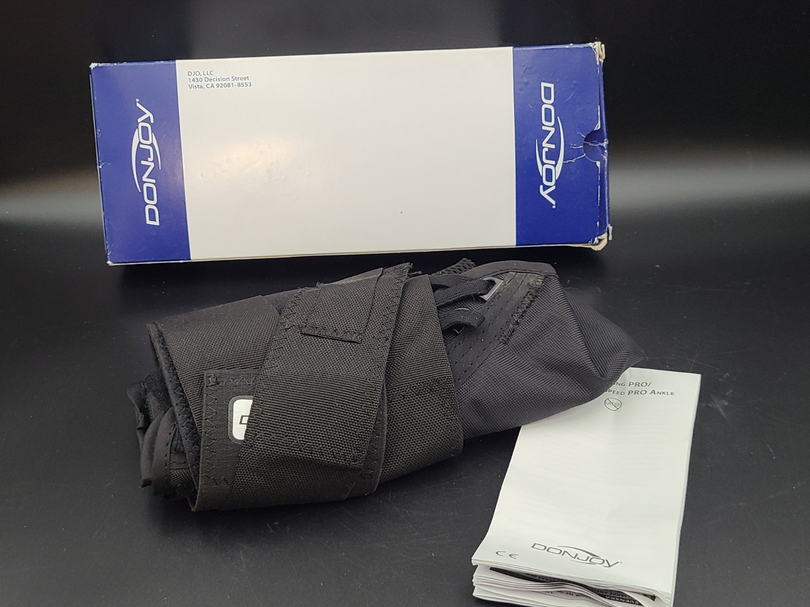 DonJoy Stabilizing Speed Pro Ankle Support Brace Size LARGE Lightweight Black