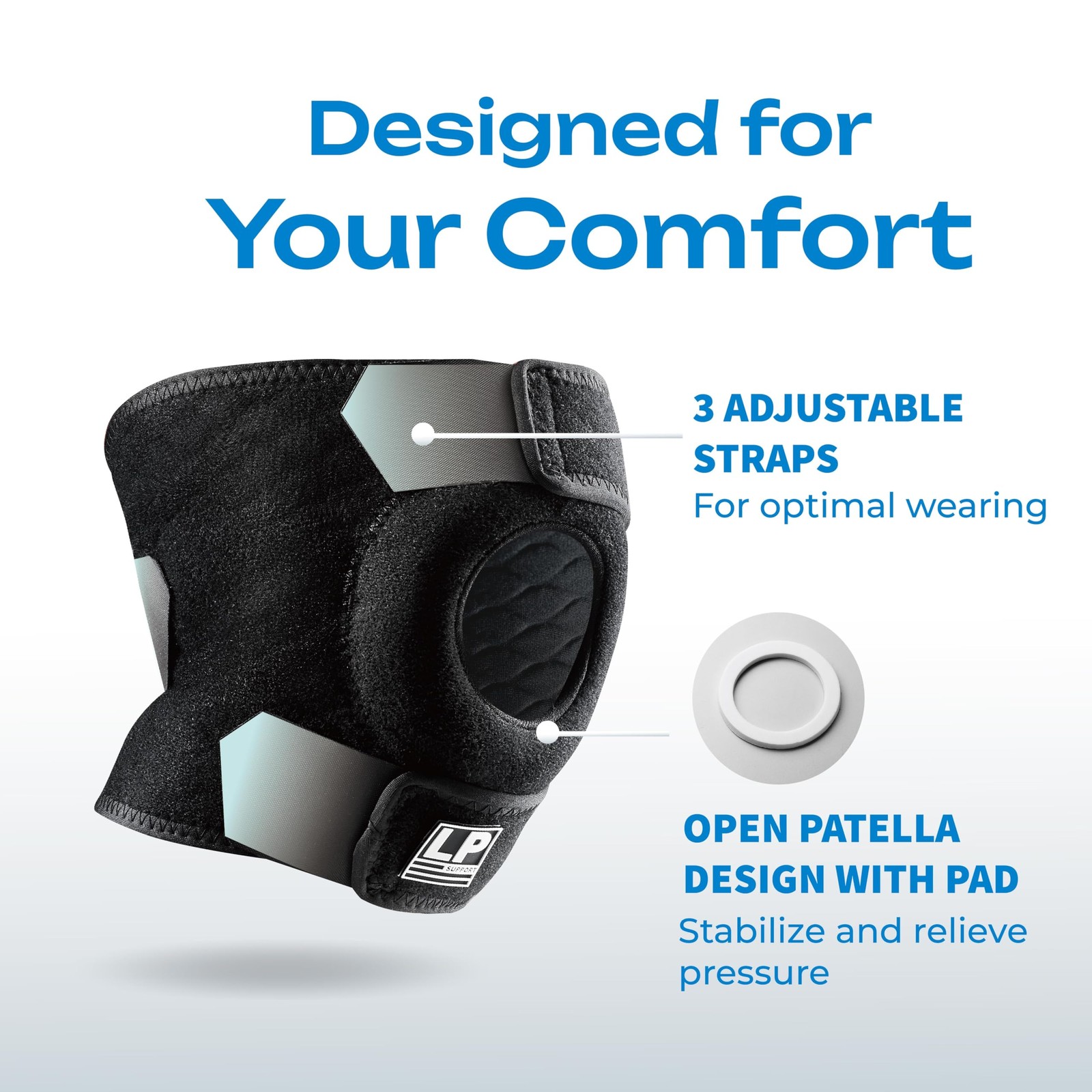 LP 788CA Adjustable Knee Brace Open Patella Support X-Large 1pcs