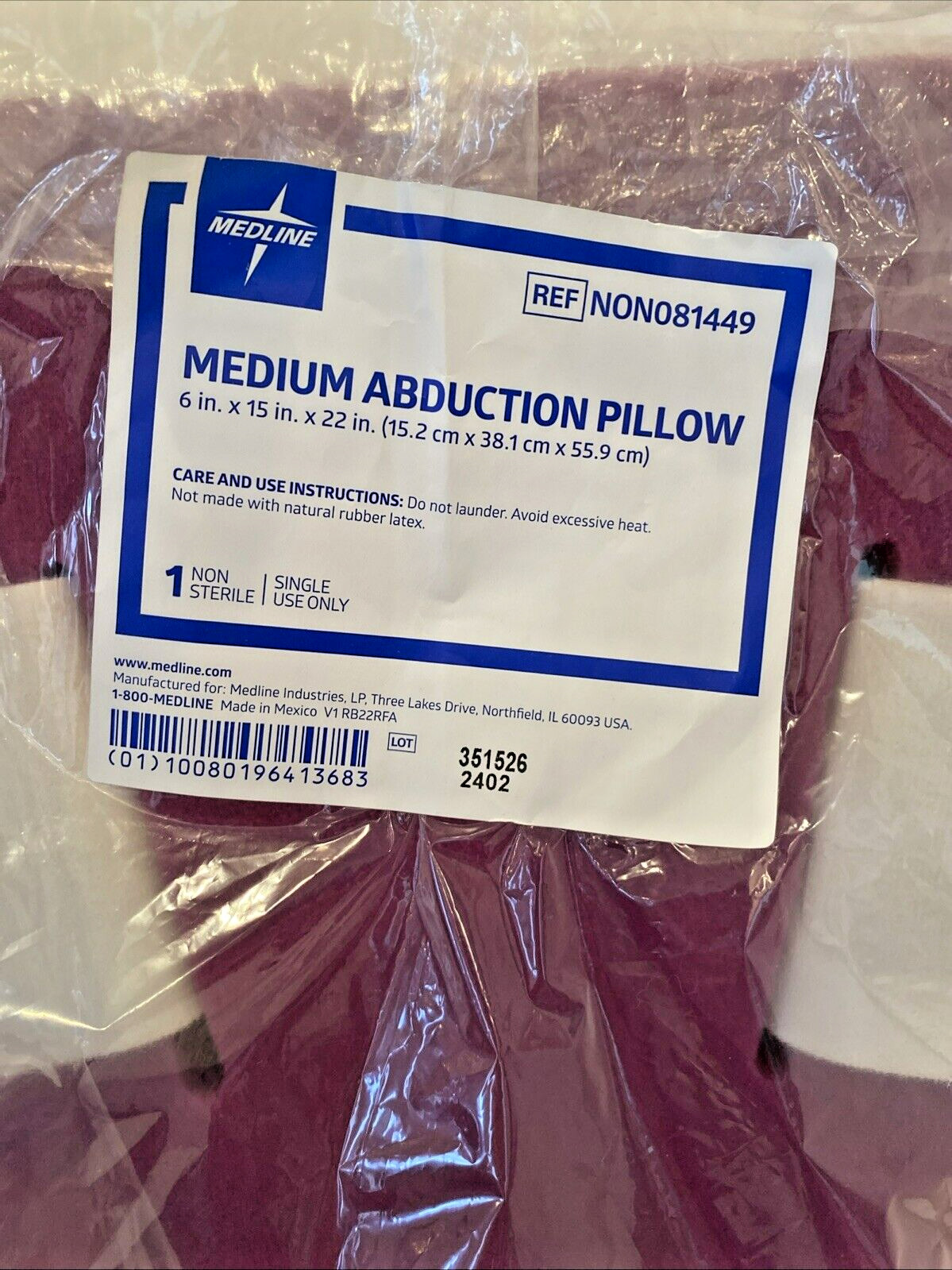 Hip Abduction Support Pillow with Straps Posture Cushion Pillow for Patient MED