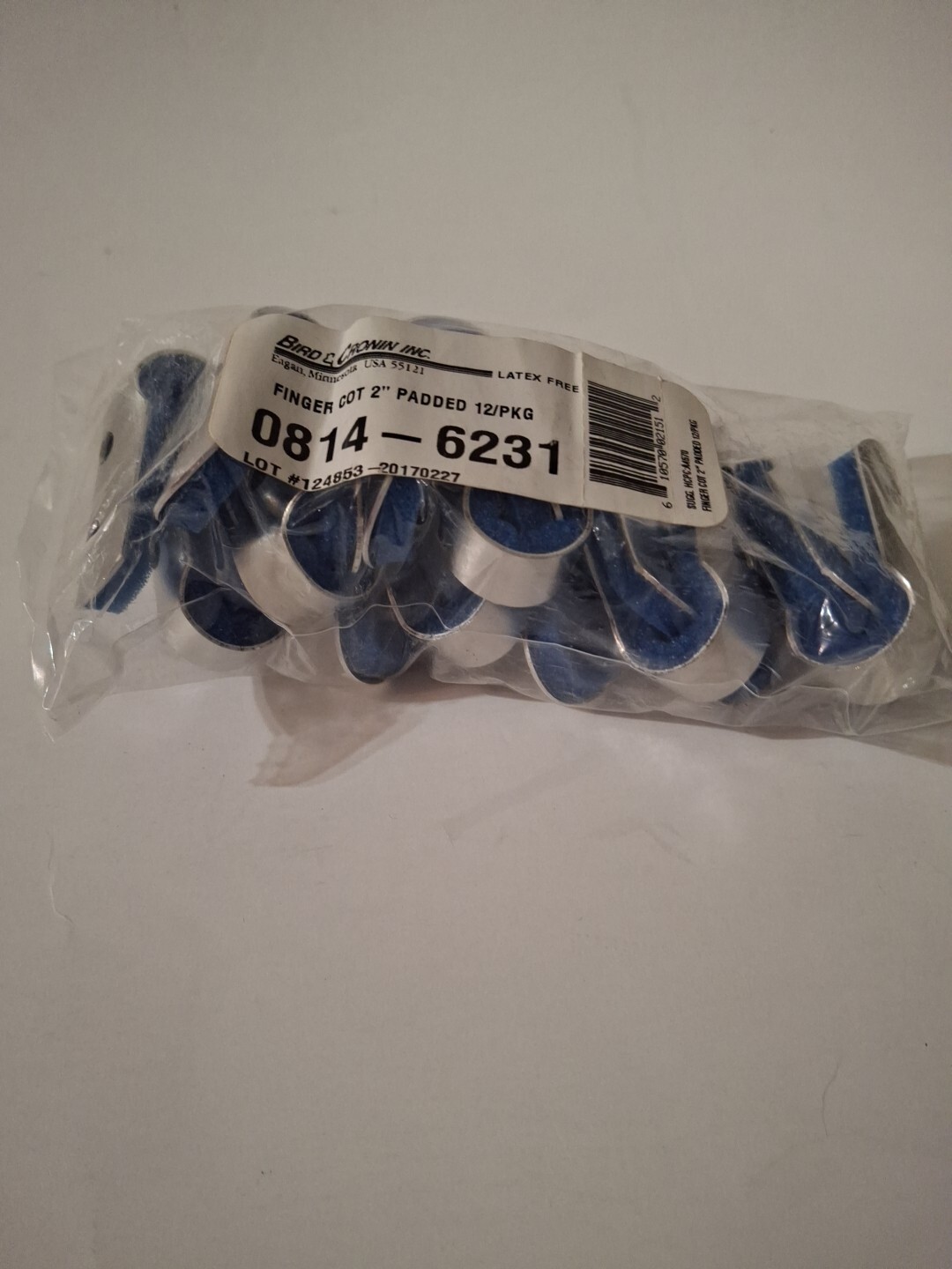 FINGER COT 2″ Padded 12/pkg foam Lined aluminum slints