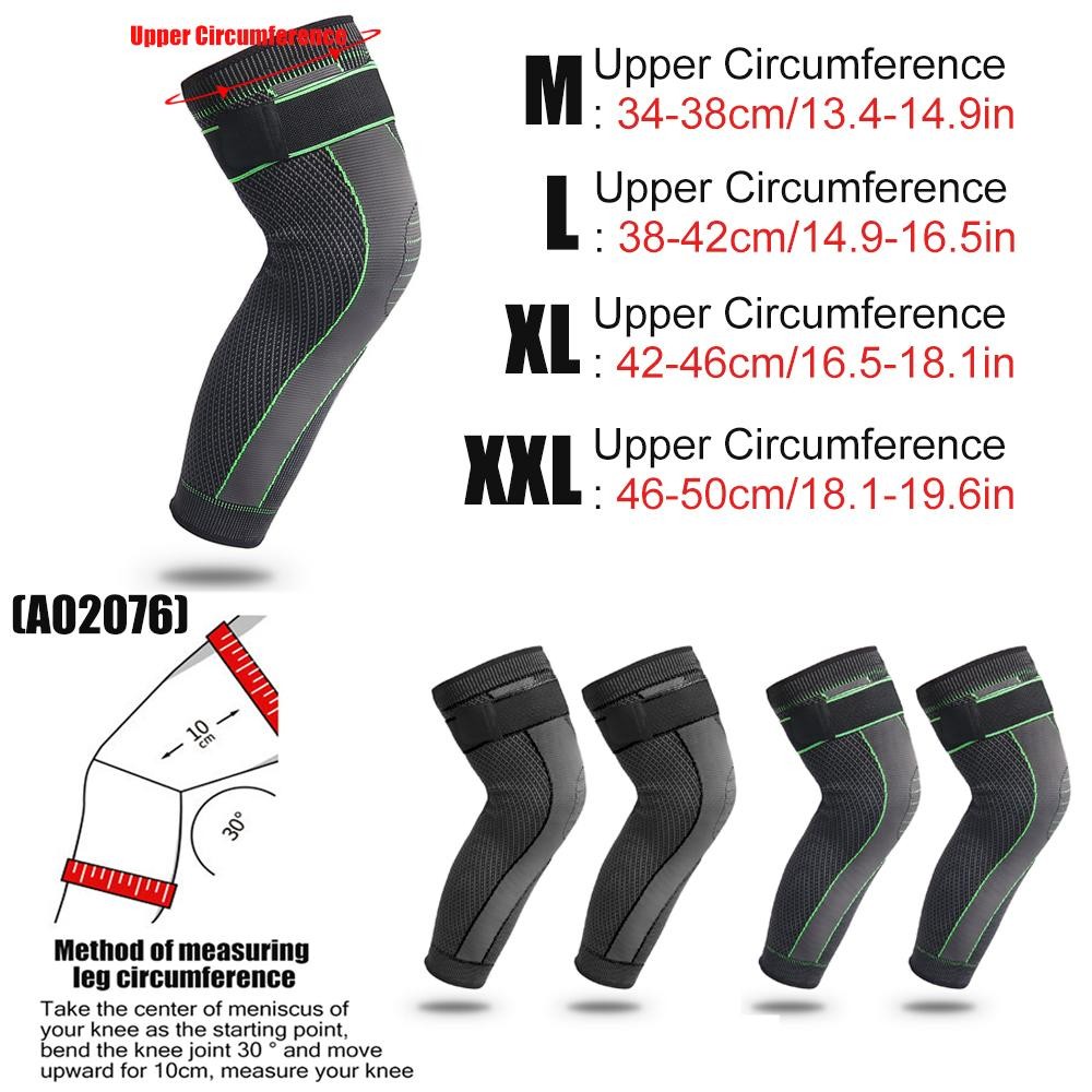 1/2pcs Full Leg Compression Sleeve with Compression Strap for Women Men Long Leg