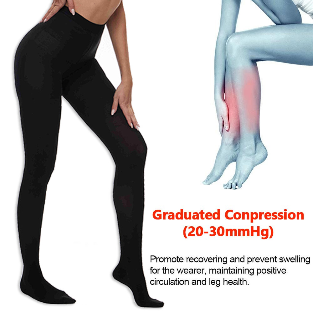 Compression Pantyhose Circulation 20-30mmHg-Opaque High Waist Graduated Support